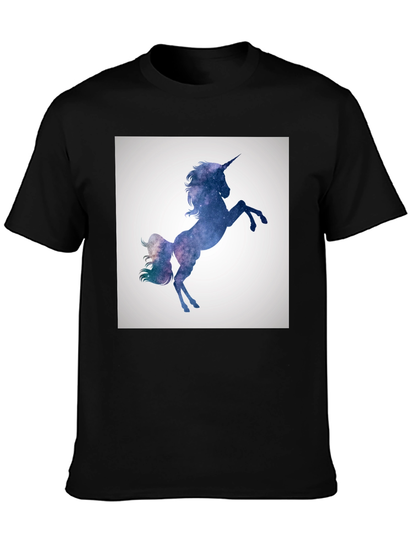 Galaxy Unicorn Graphic Black T-Shirt