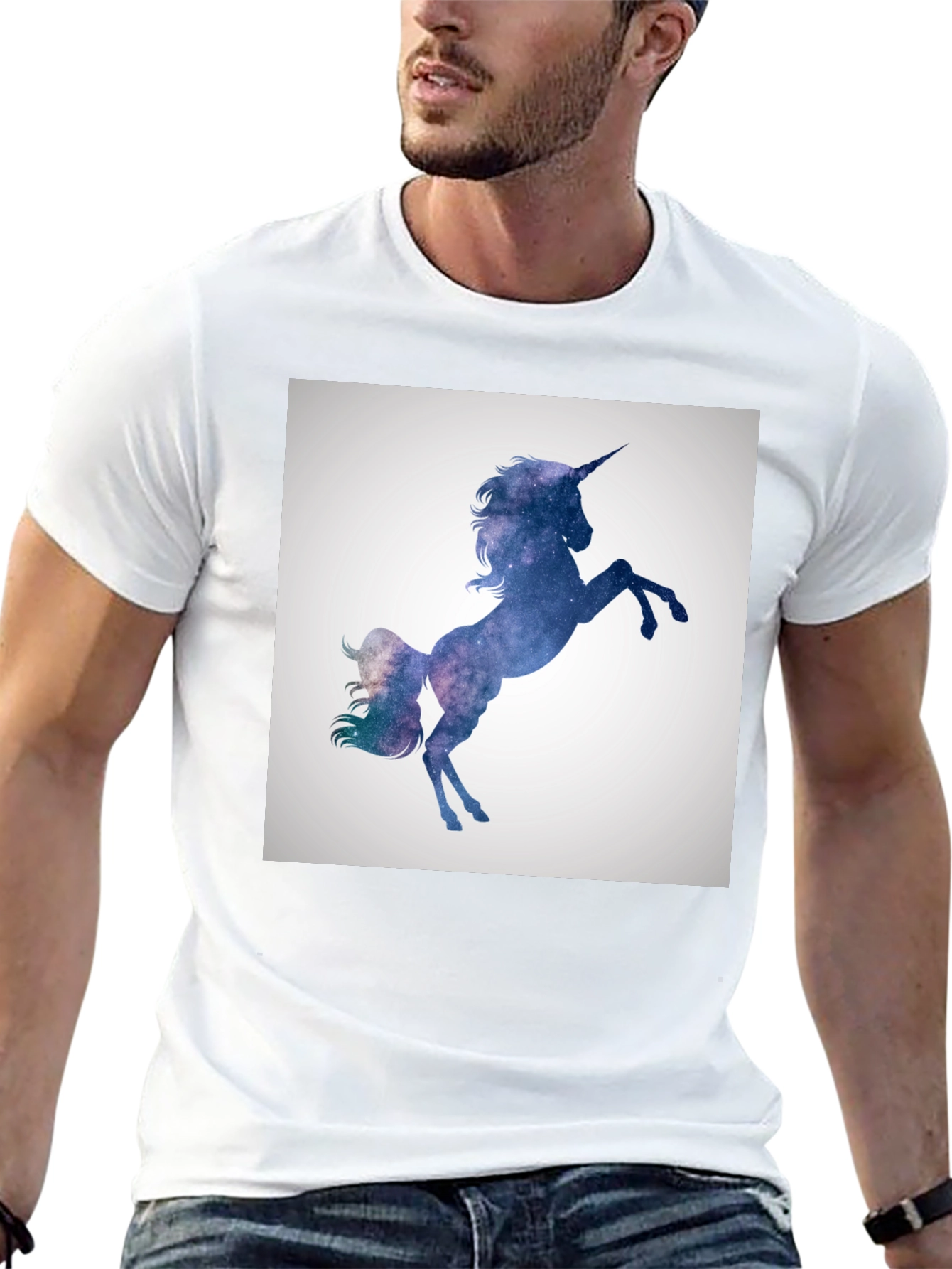 Galaxy Unicorn Graphic Black T-Shirt