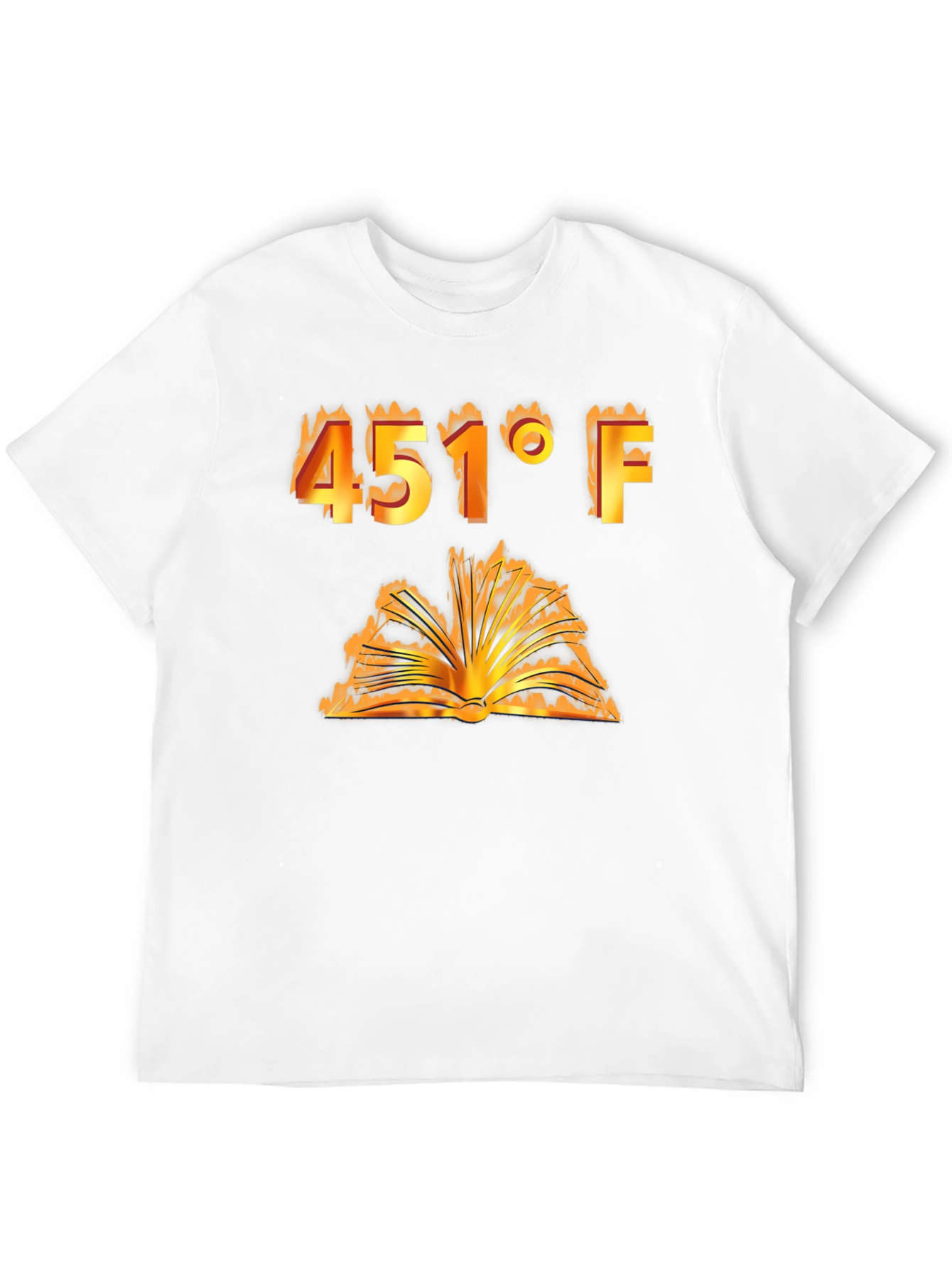 Burning Book 451°F T-Shirt - Fahrenheit Novel Tee