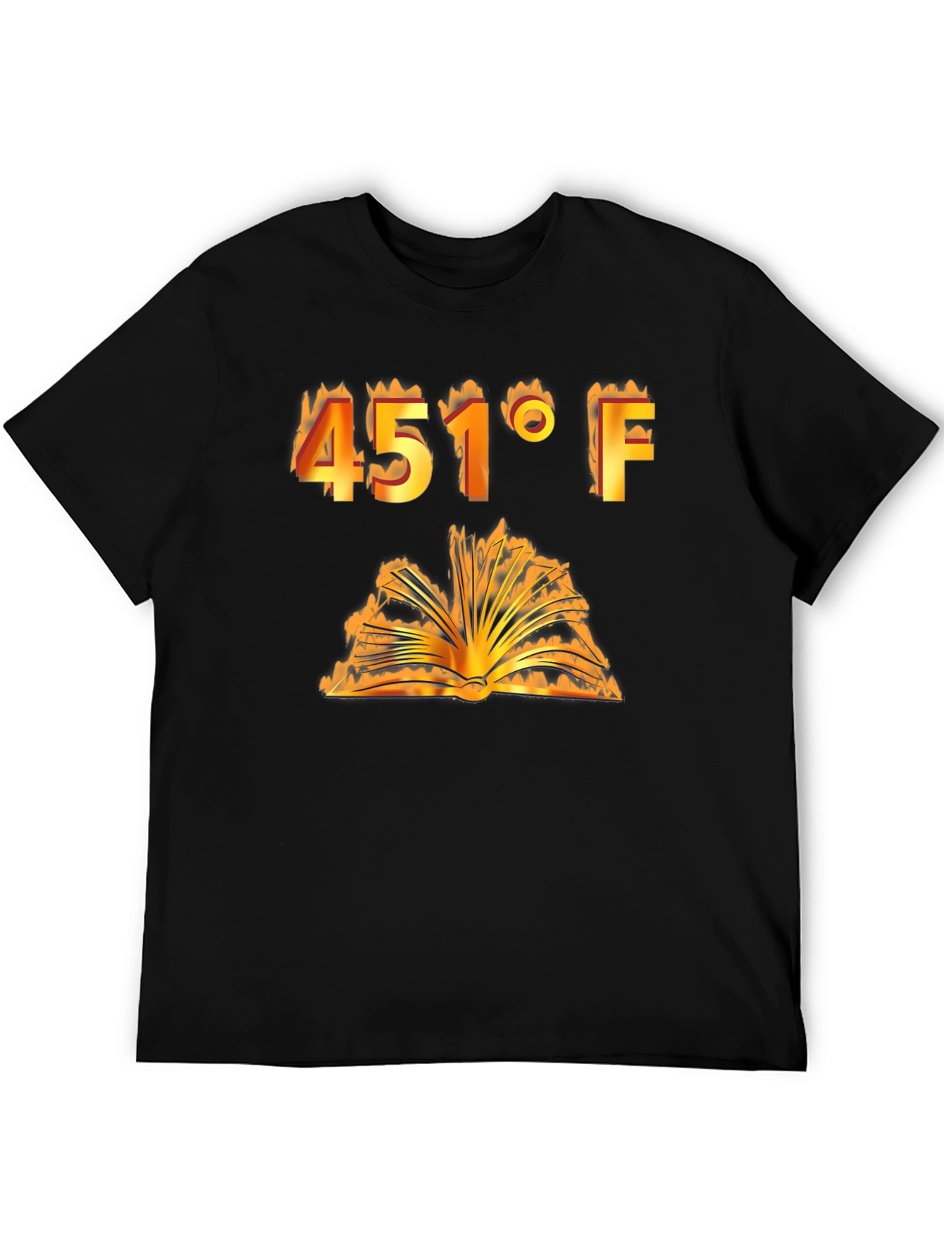 Burning Book 451°F T-Shirt - Fahrenheit Novel Tee