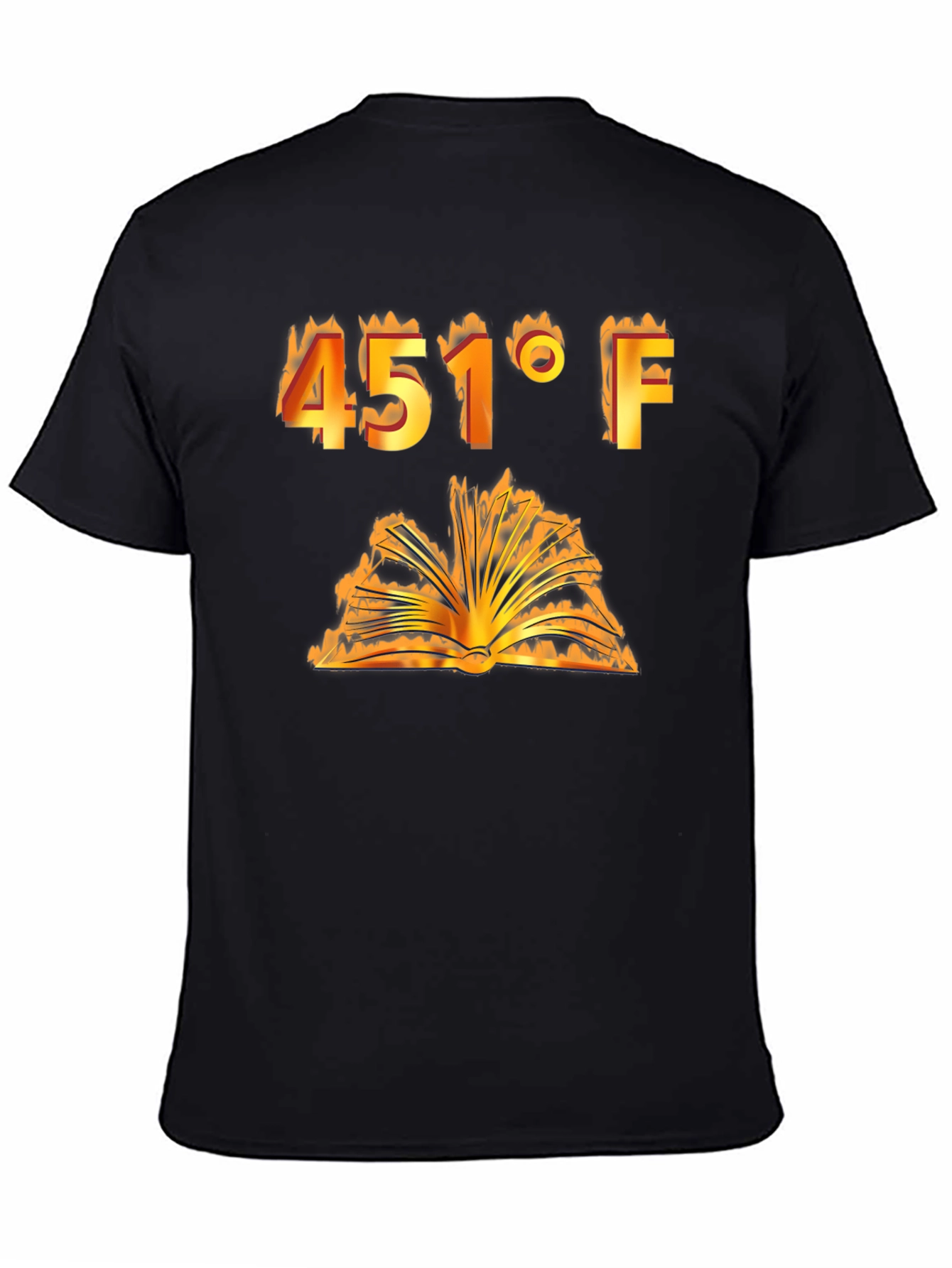 Burning Book 451°F T-Shirt - Fahrenheit Novel Tee