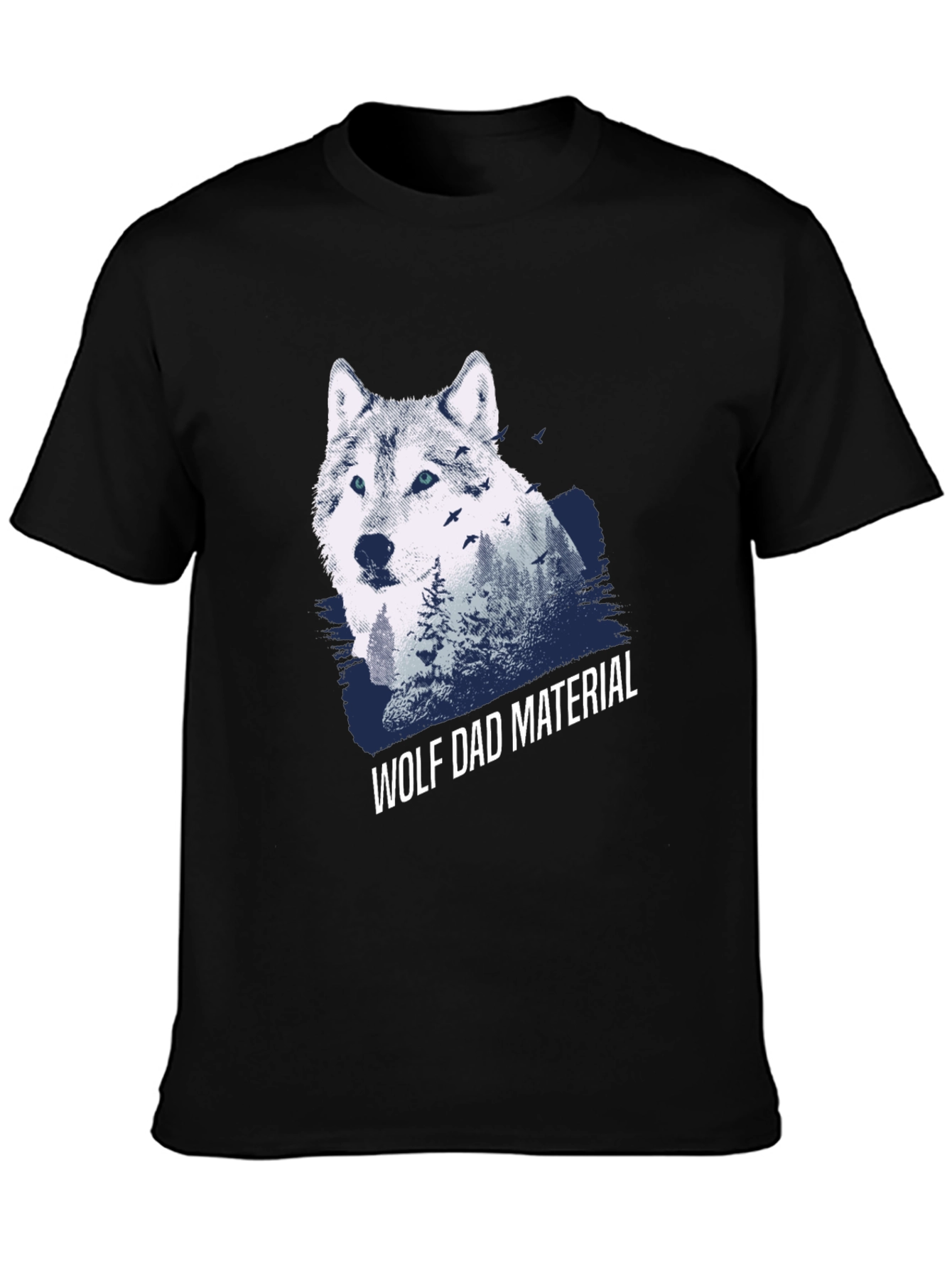 Wolf Dad Material Graphic T-Shirt - Cool Animal Design