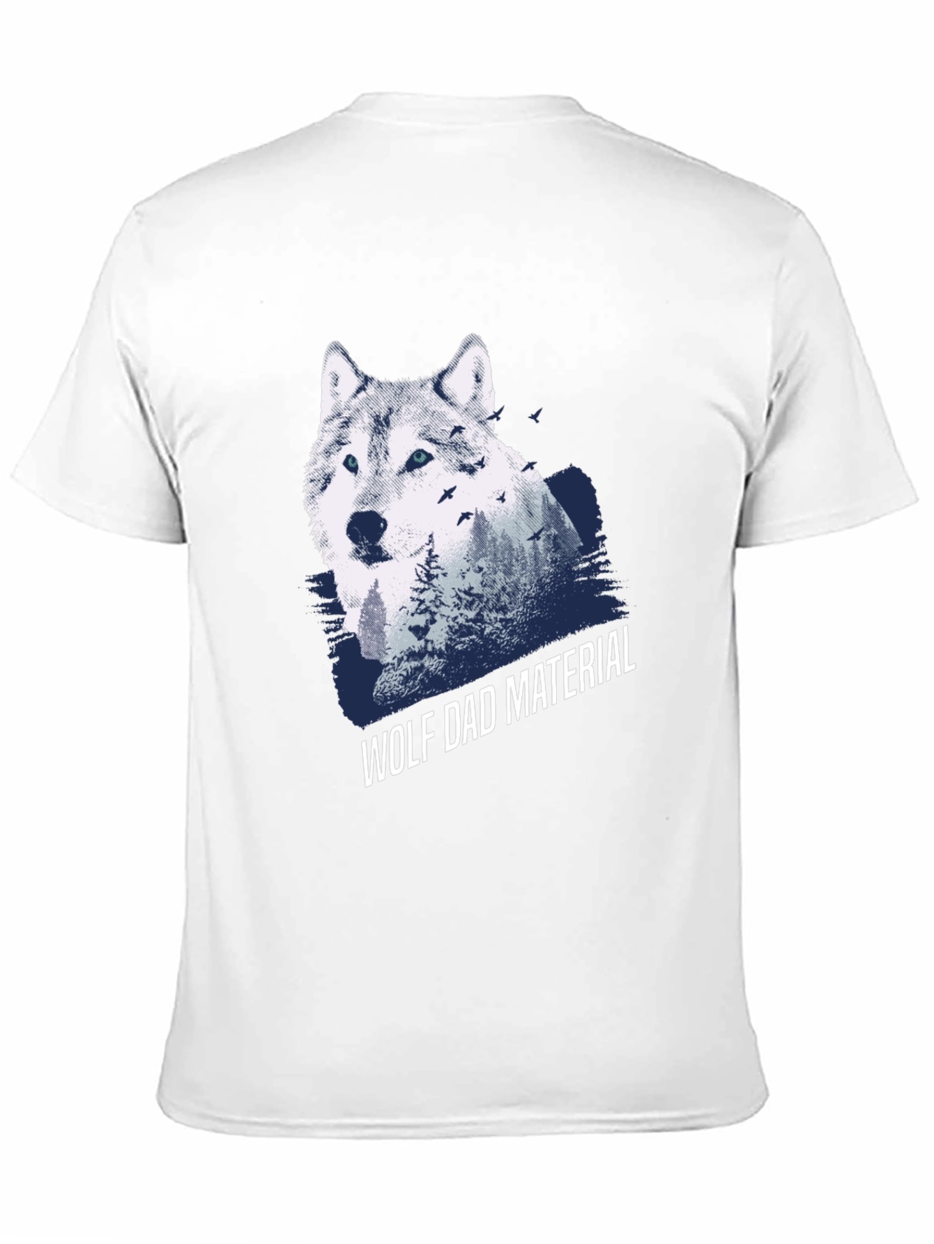 Wolf Dad Material Graphic T-Shirt - Cool Animal Design