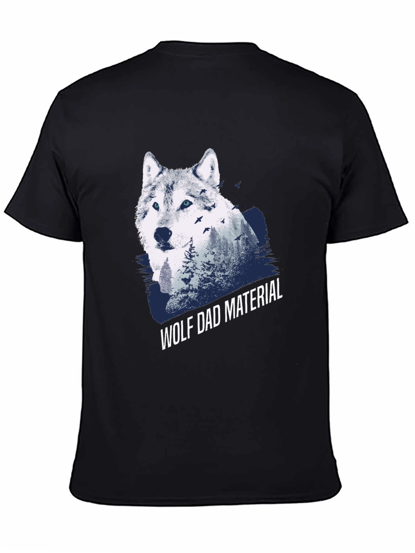 Wolf Dad Material Graphic T-Shirt - Cool Animal Design