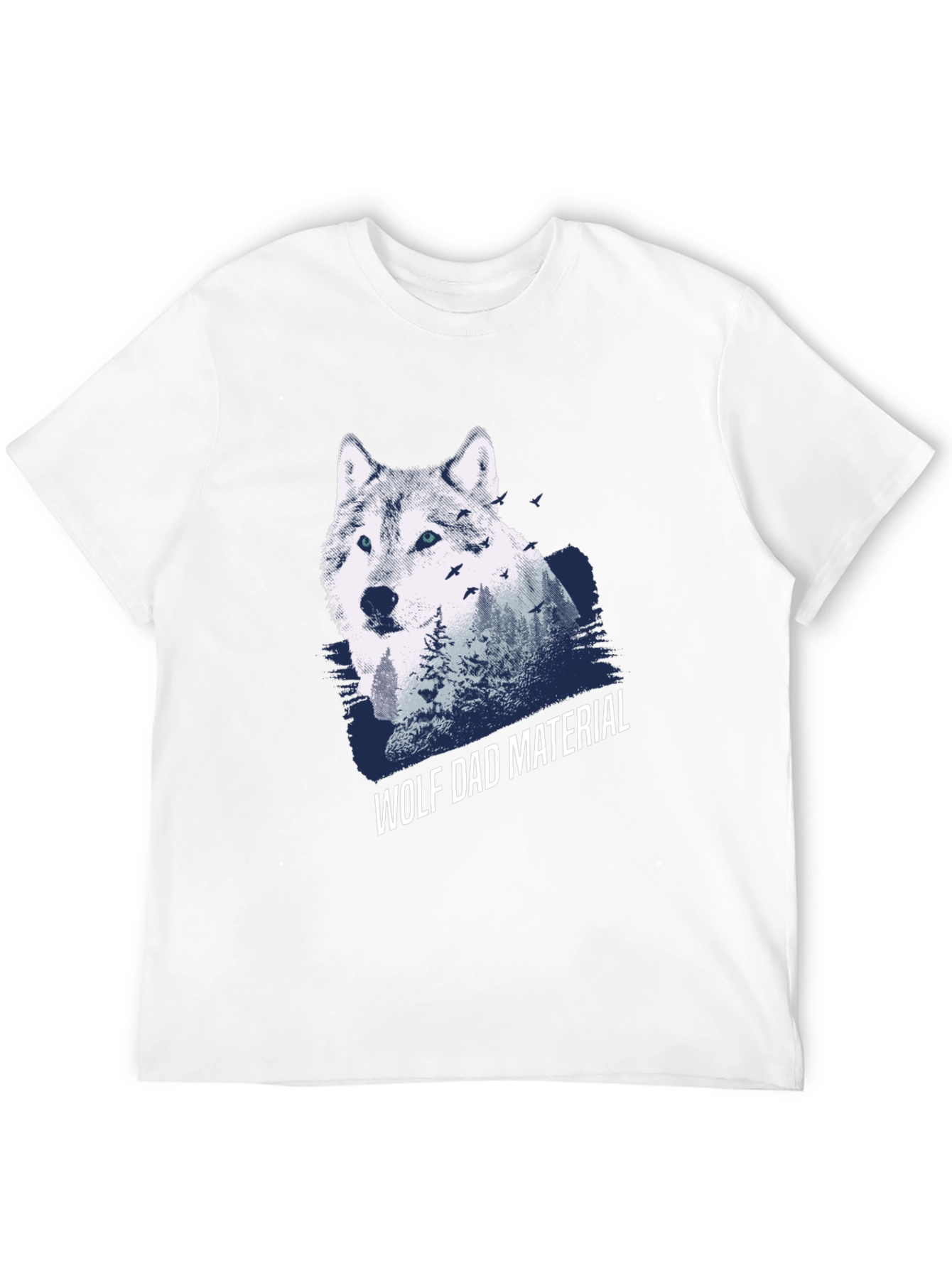 Wolf Dad Material Graphic T-Shirt - Cool Animal Design