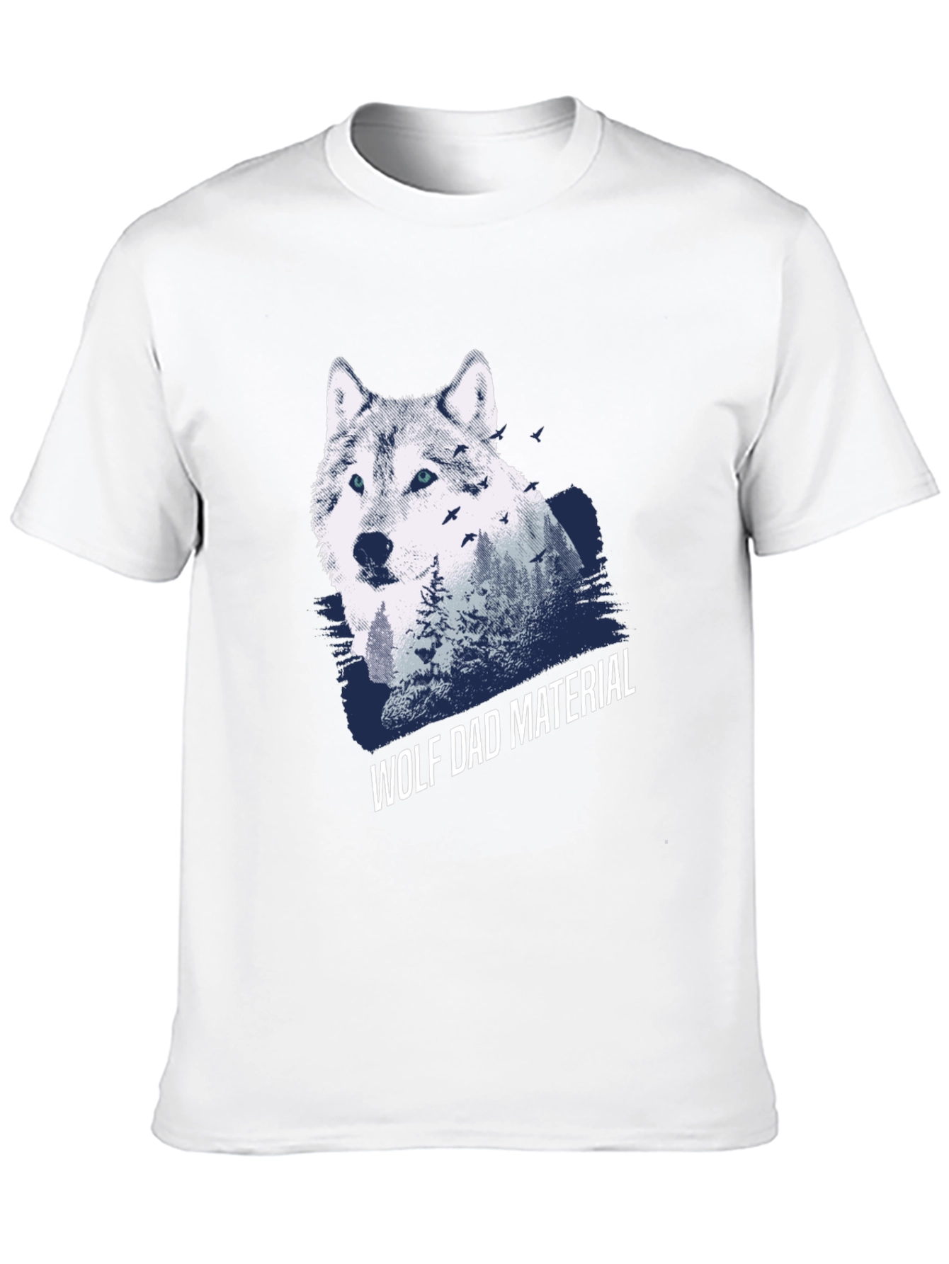 Wolf Dad Material Graphic T-Shirt - Cool Animal Design