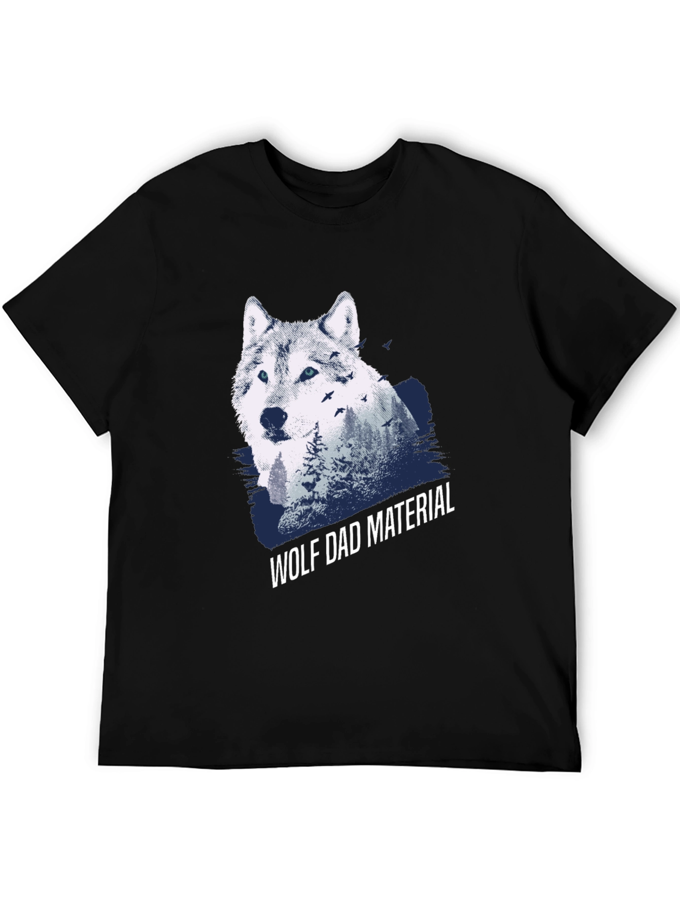 Wolf Dad Material Graphic T-Shirt - Cool Animal Design