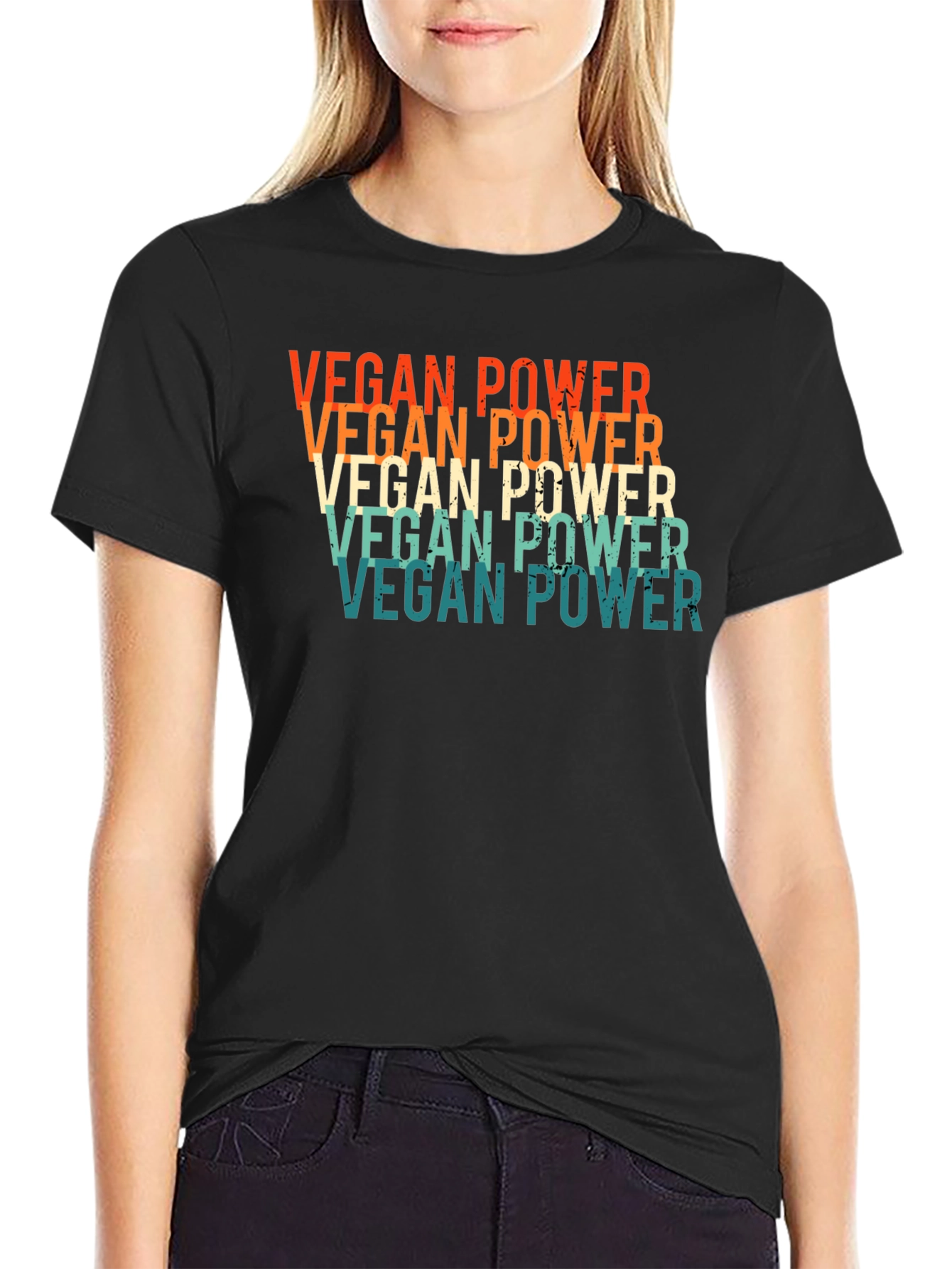Vegan Power Retro Graphic T-Shirt
