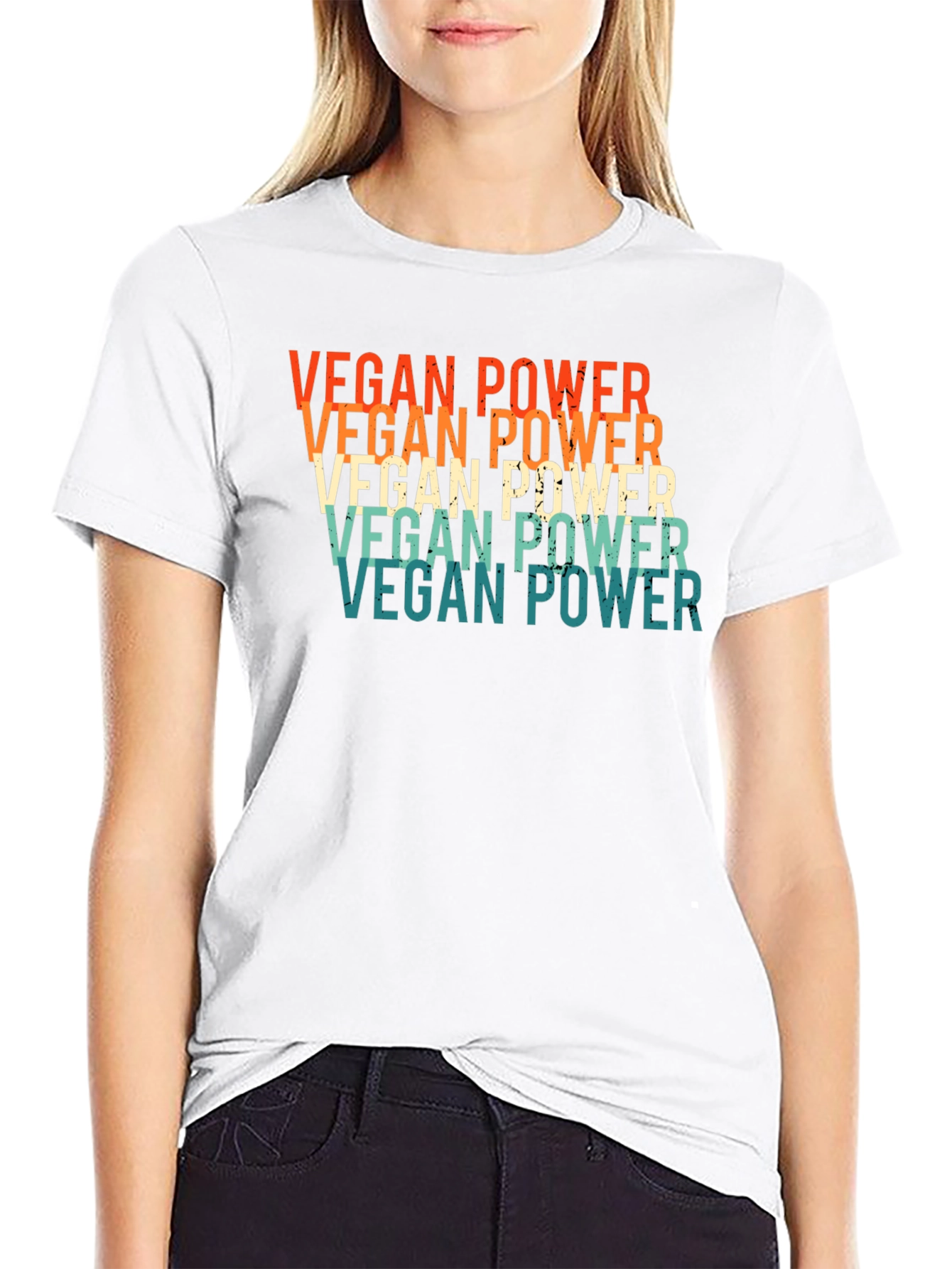 Vegan Power Retro Graphic T-Shirt