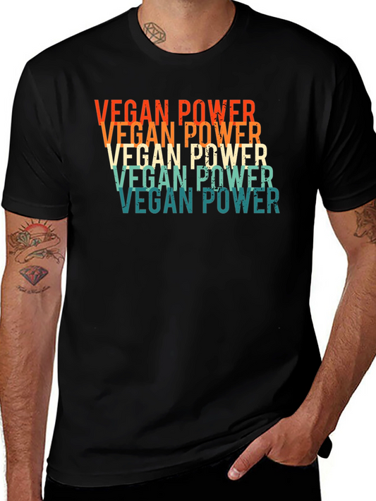 Vegan Power Retro Graphic T-Shirt