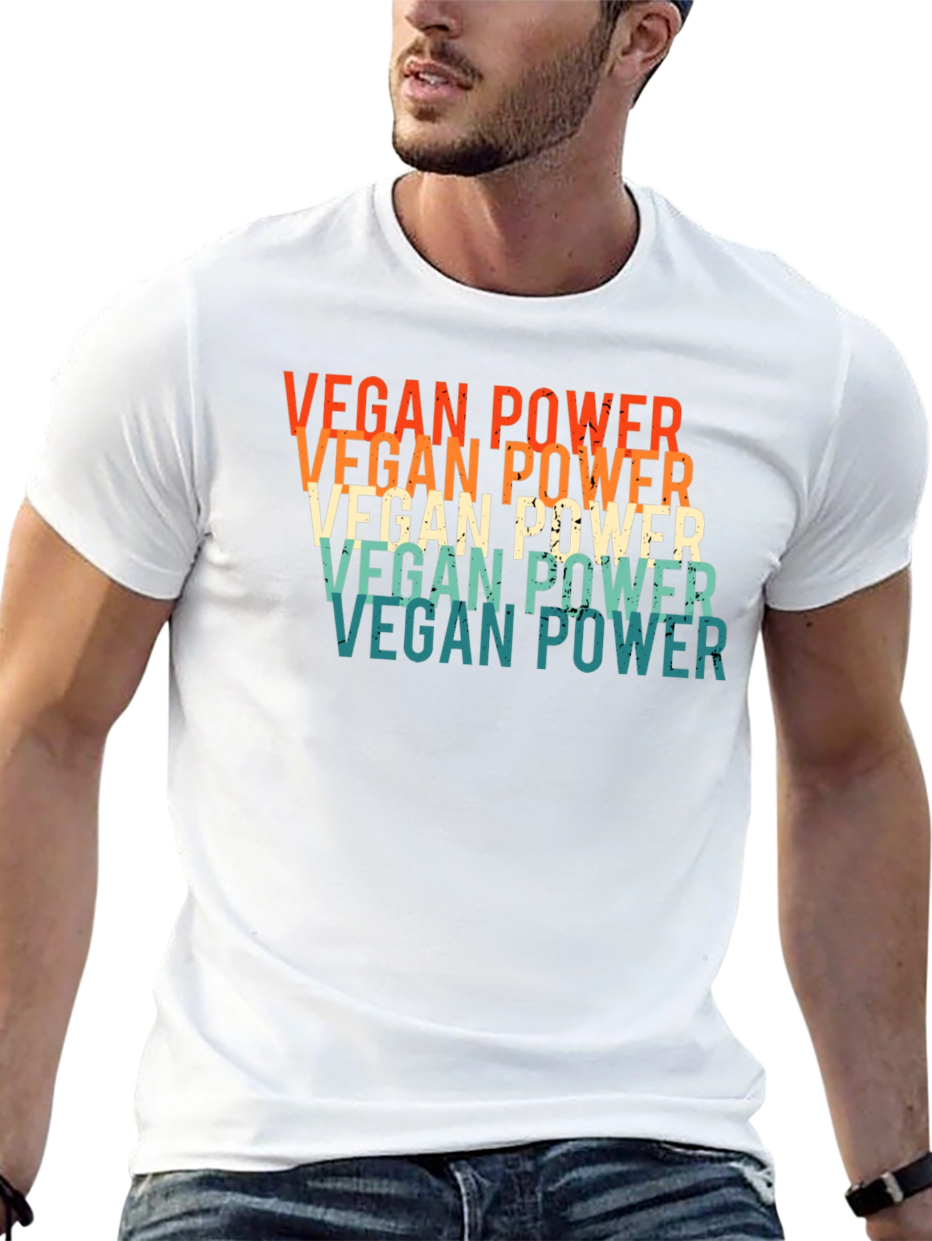 Vegan Power Retro Graphic T-Shirt