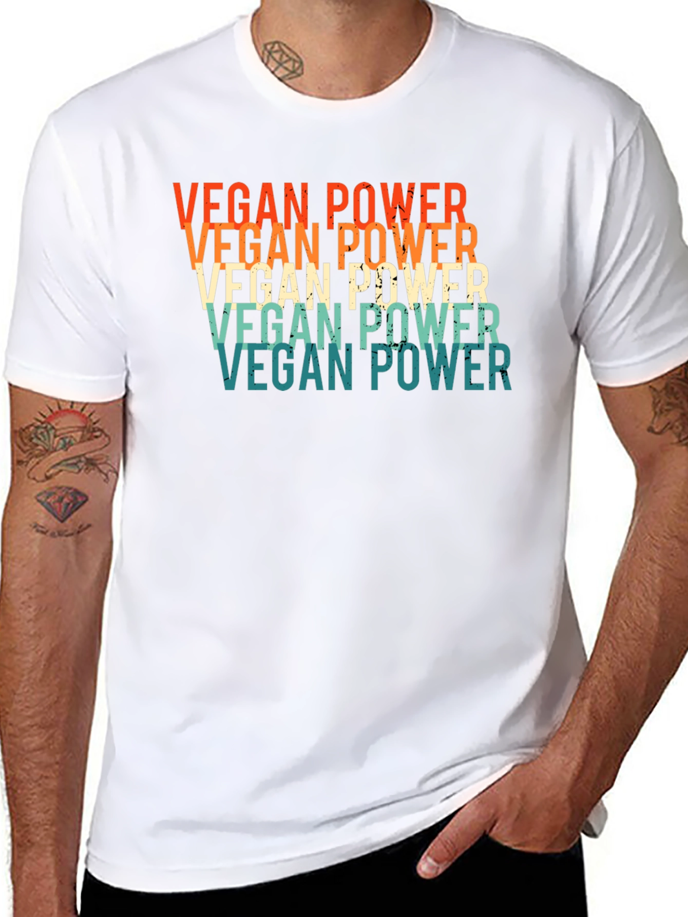 Vegan Power Retro Graphic T-Shirt