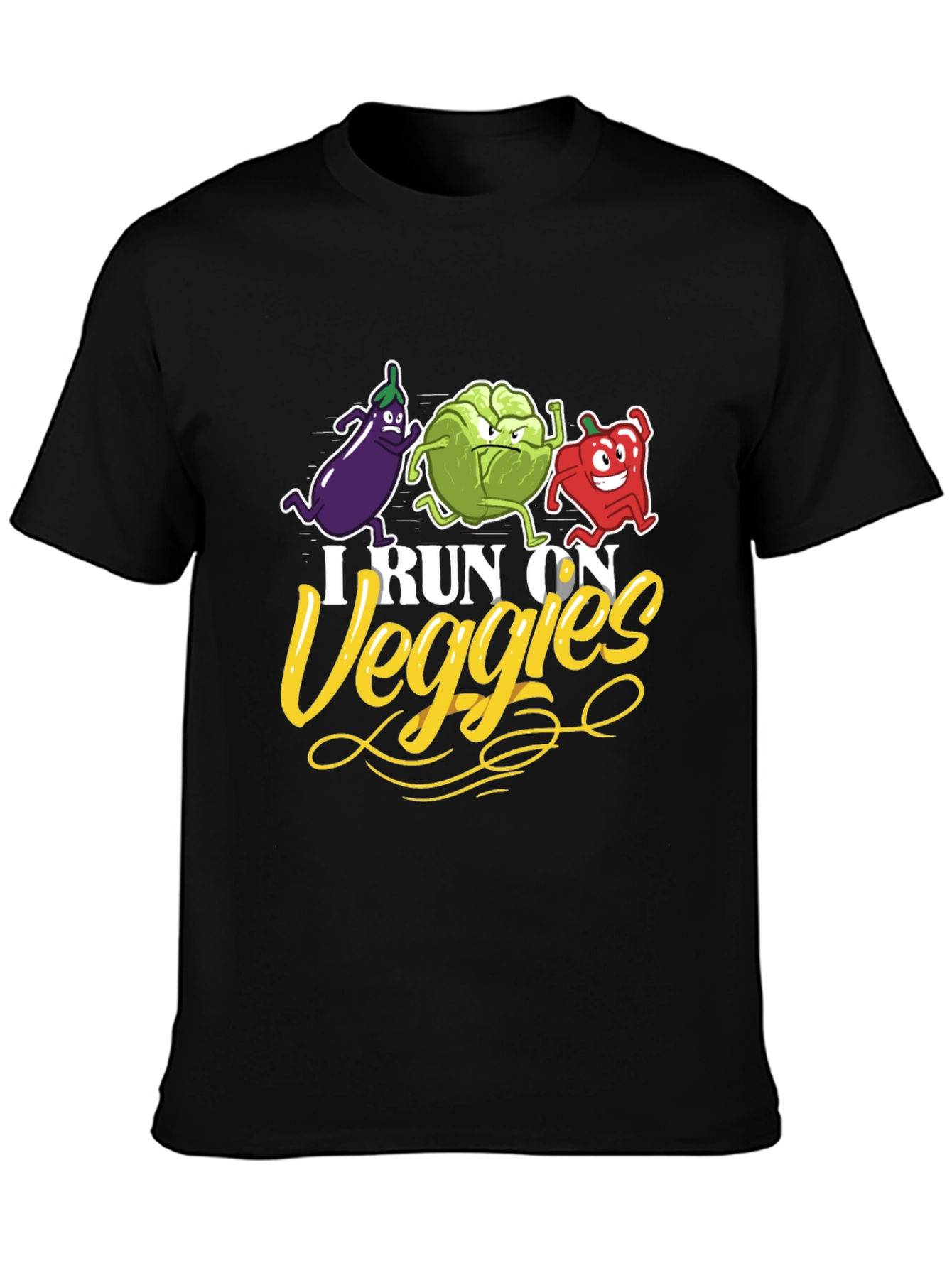 I Run on Veggies T-Shirt - Vegan Fitness Apparel