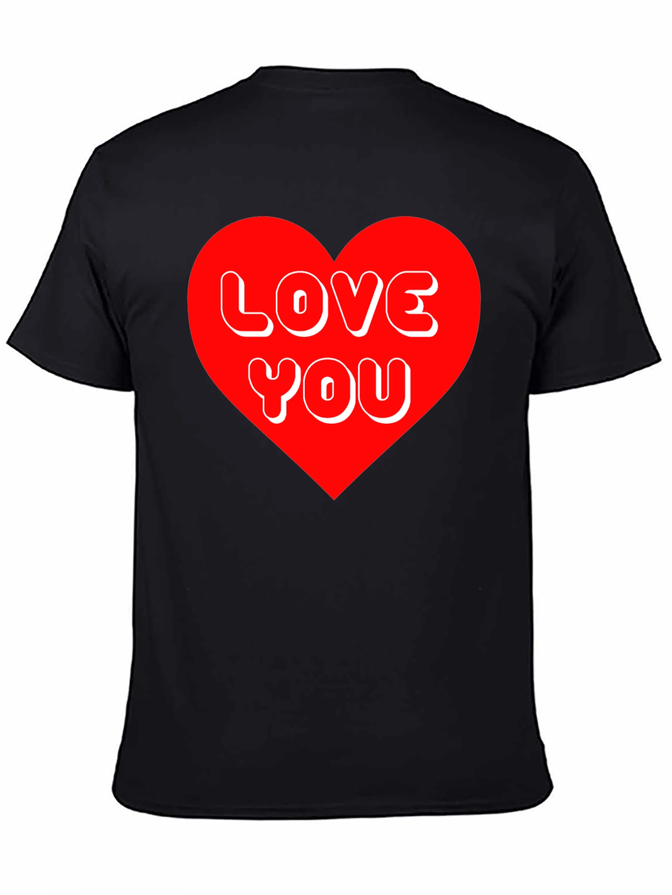 Love You Heart Graphic Tee - Black