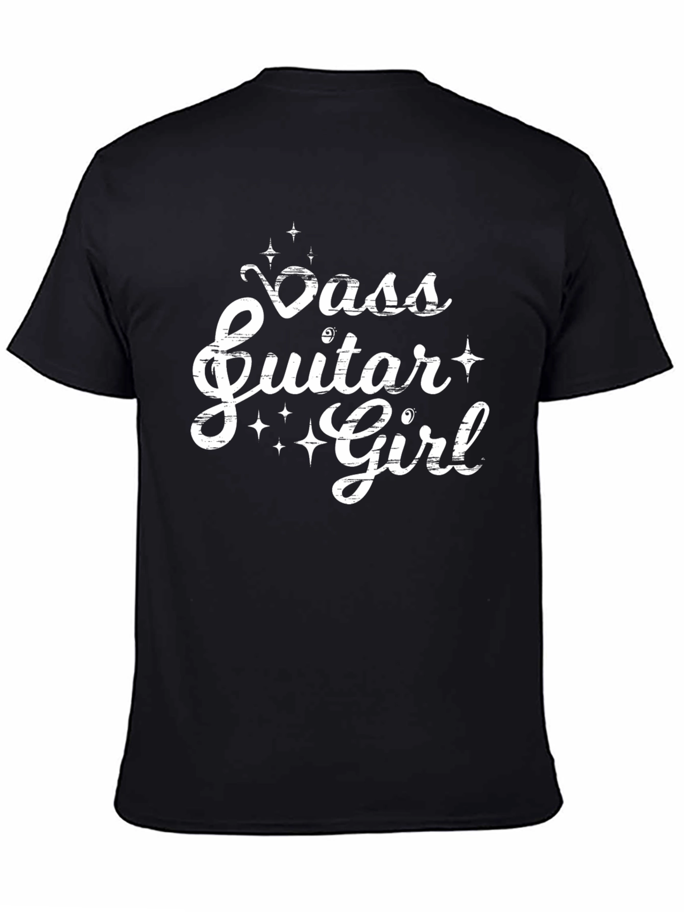 Bass Guitar Girl Black T-Shirt