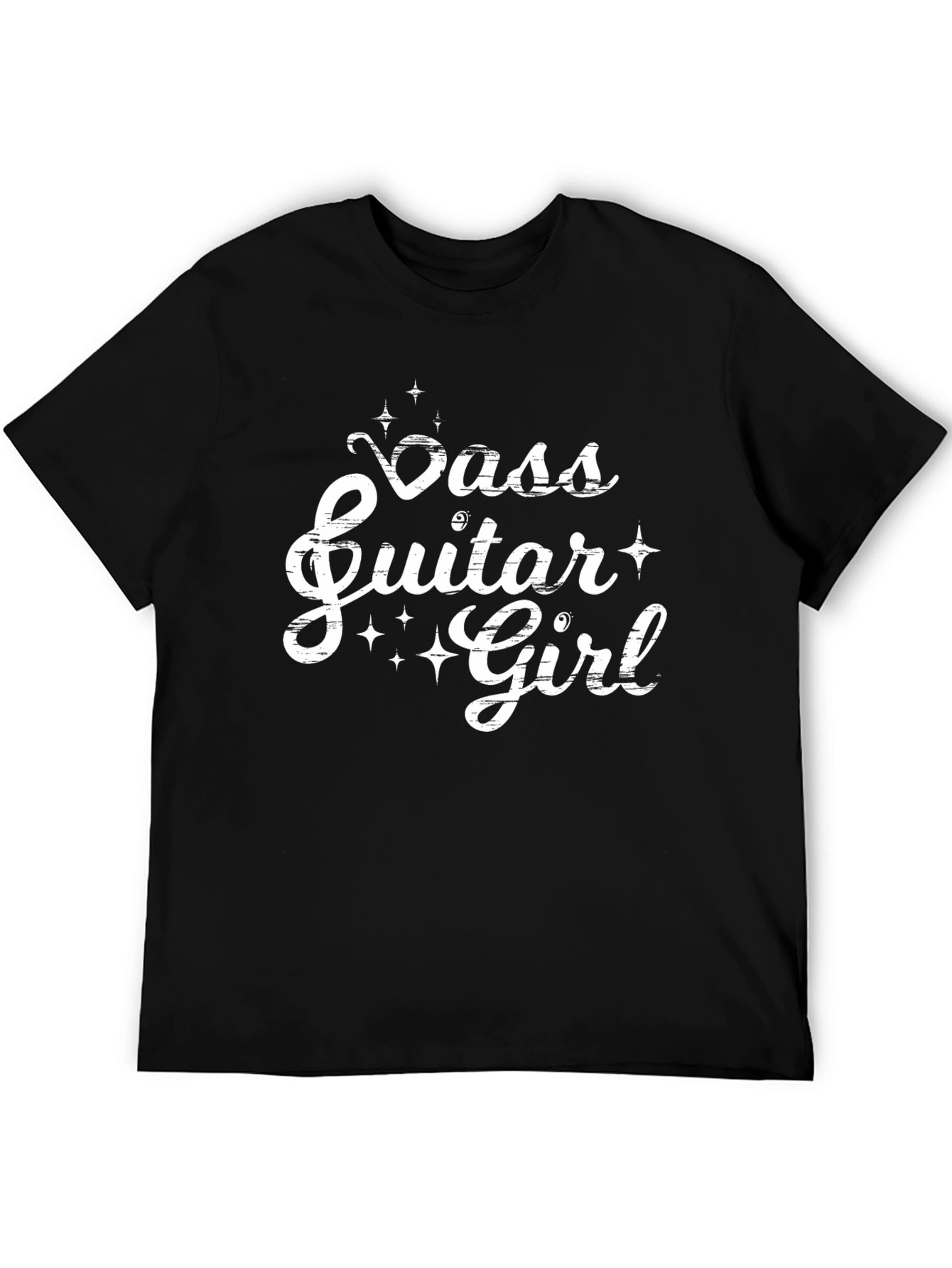 Bass Guitar Girl Black T-Shirt