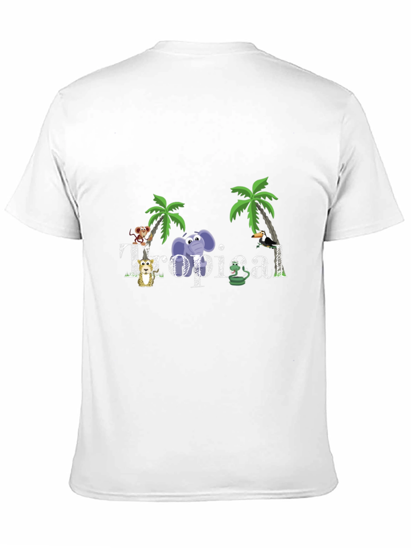 Tropical Animal Graphic Black T-Shirt