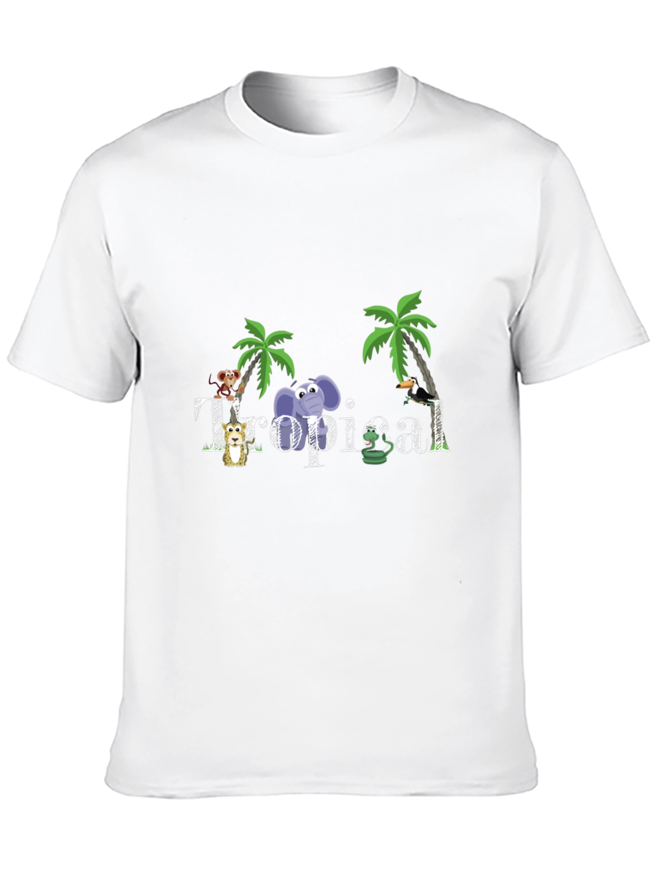 Tropical Animal Graphic Black T-Shirt