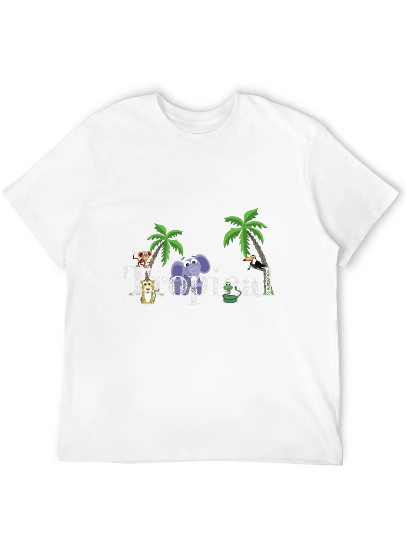 Tropical Animal Graphic Black T-Shirt