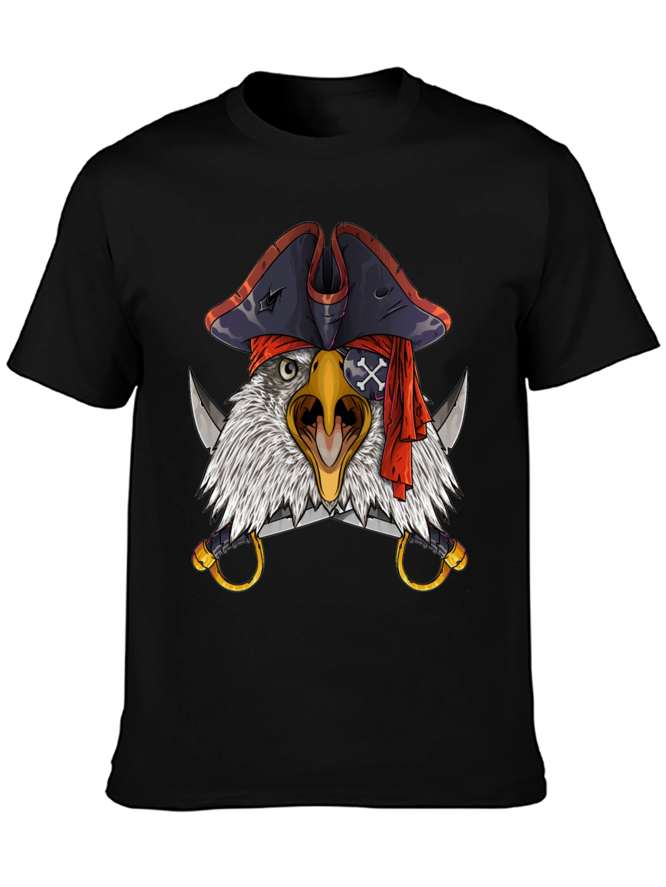 Pirate Eagle T-Shirt - Mens Black Graphic Tee