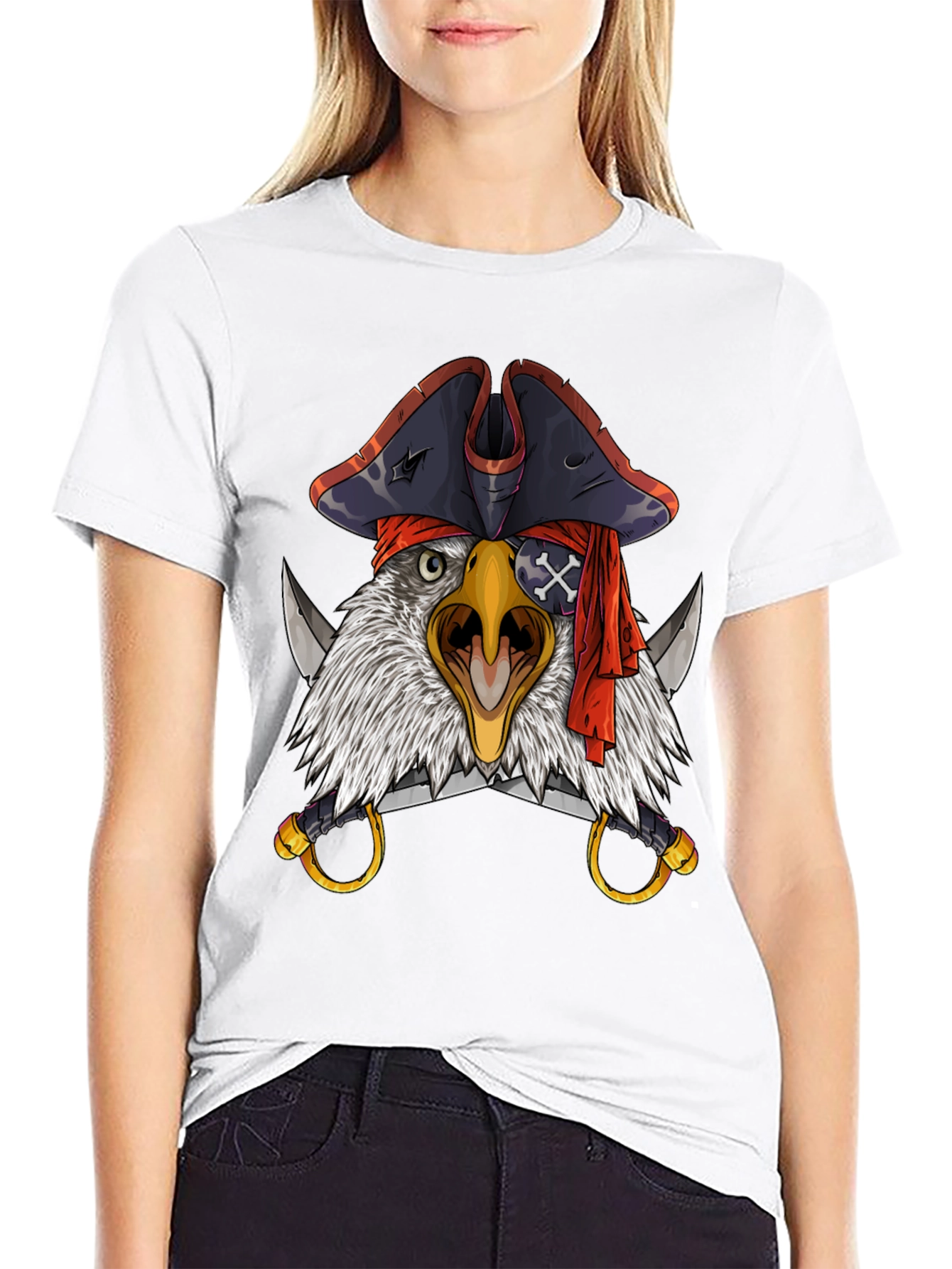 Pirate Eagle T-Shirt - Mens Black Graphic Tee