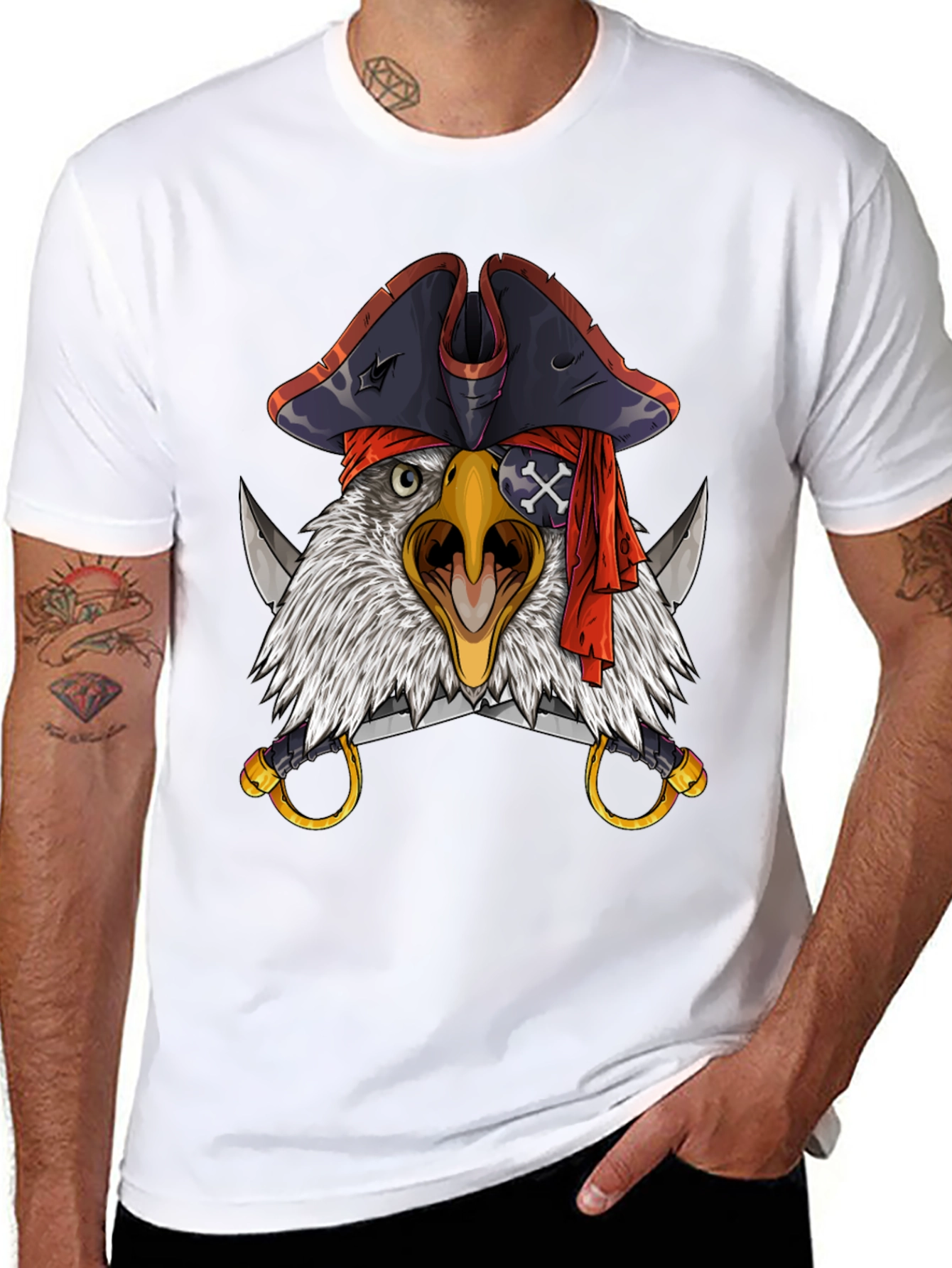 Pirate Eagle T-Shirt - Mens Black Graphic Tee