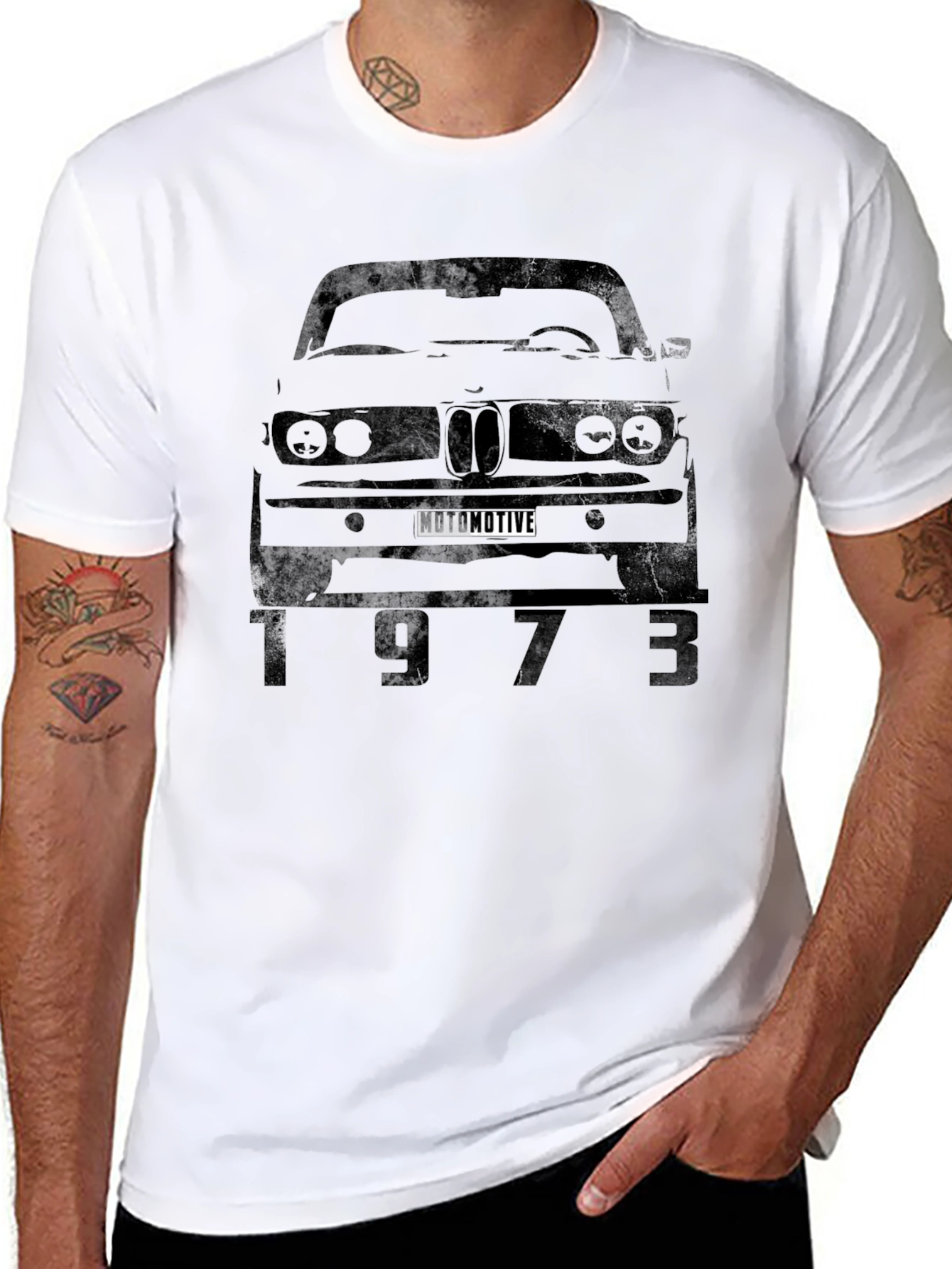 1973 Car Graphic T-Shirt - Mens Black Tee