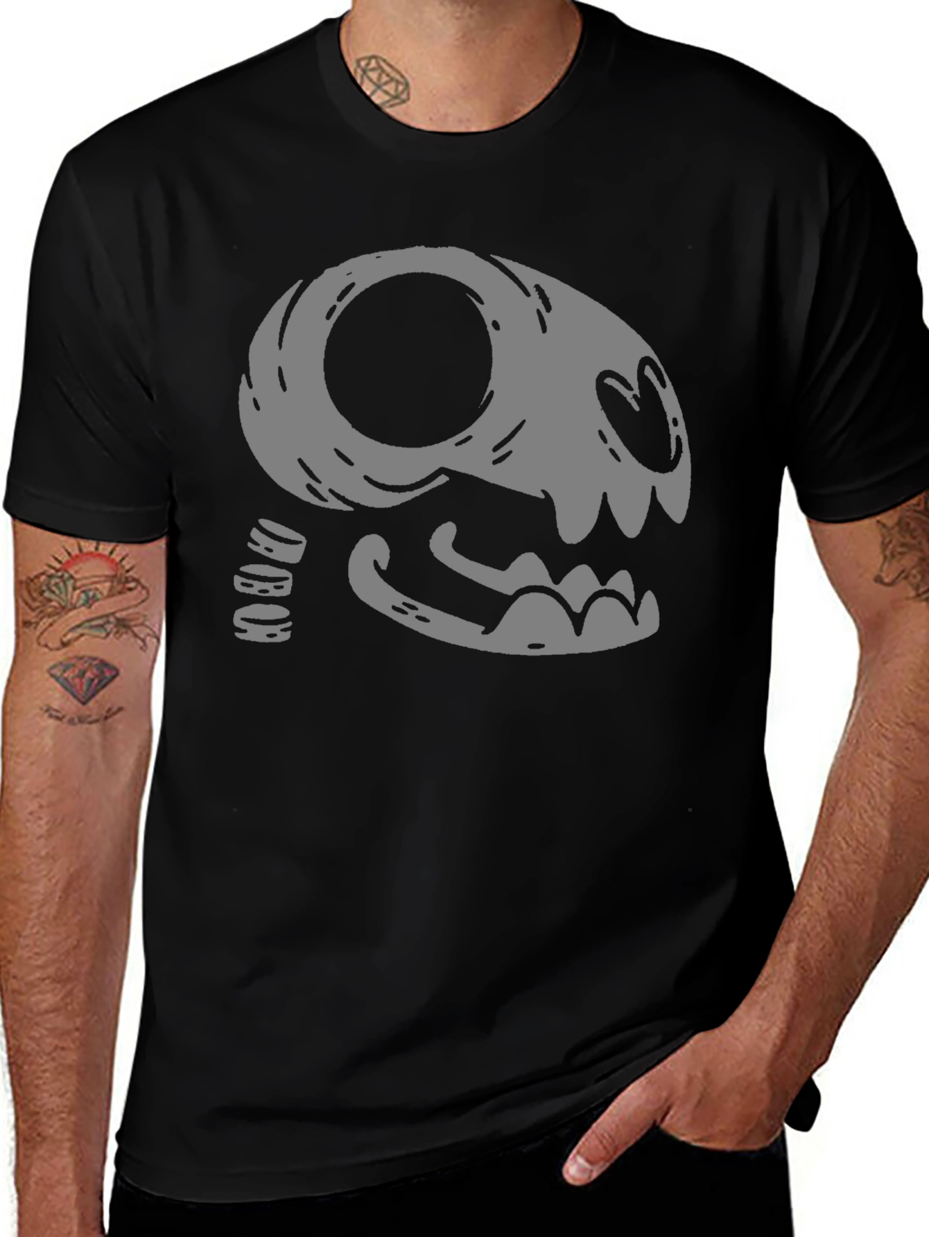 Skull Cat T-Shirt - Unique Graphic Tee