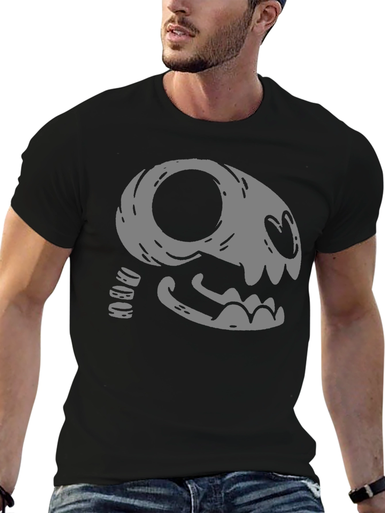 Skull Cat T-Shirt - Unique Graphic Tee