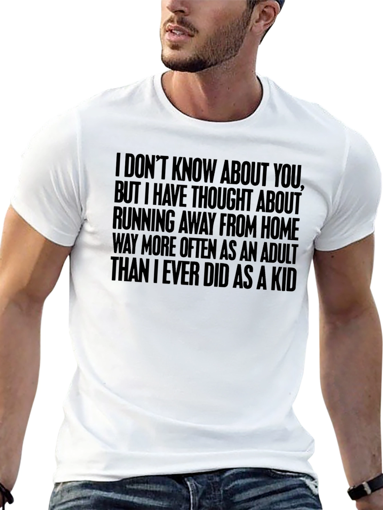 Running Away Adult T-Shirt Funny Adulting Tee