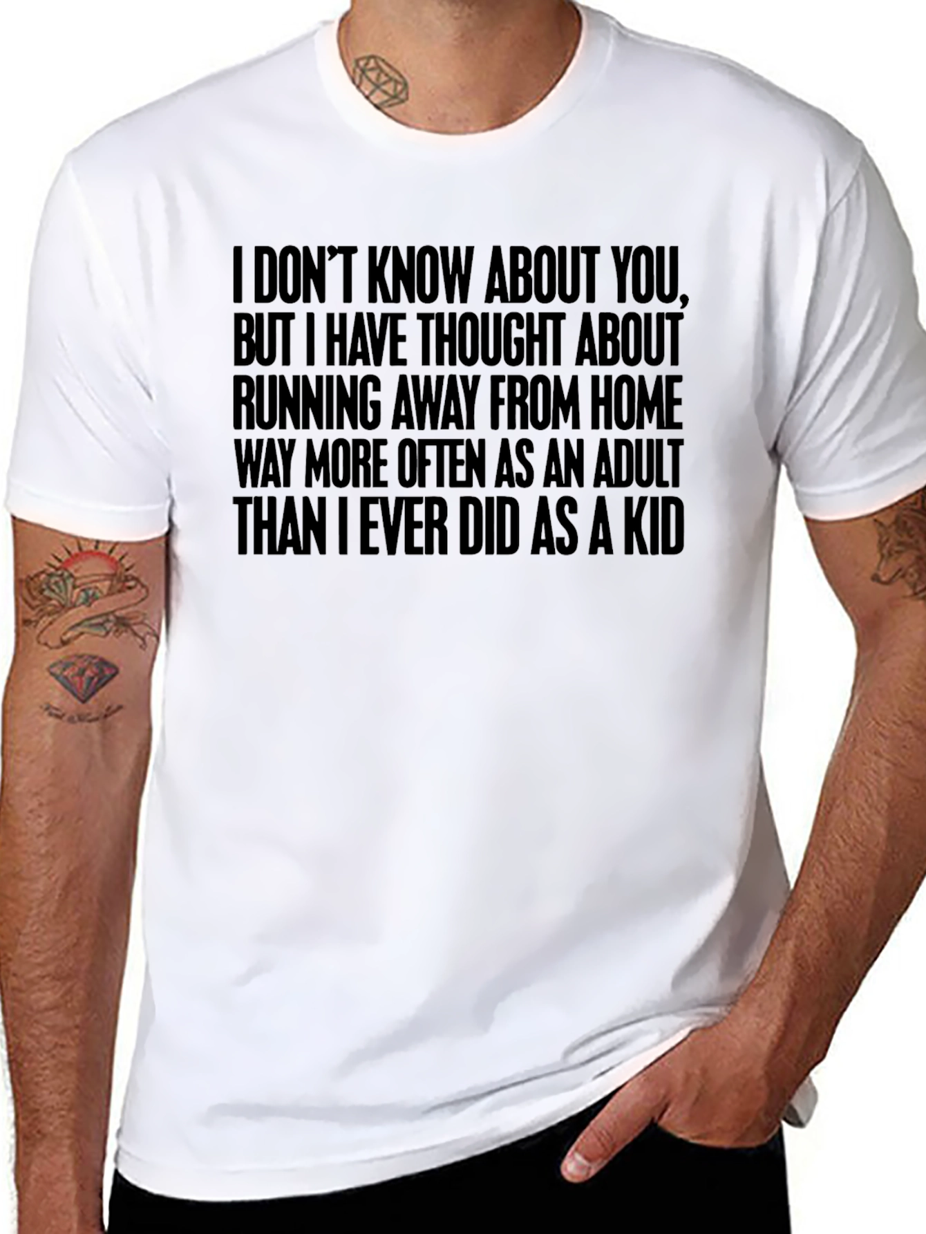 Running Away Adult T-Shirt Funny Adulting Tee