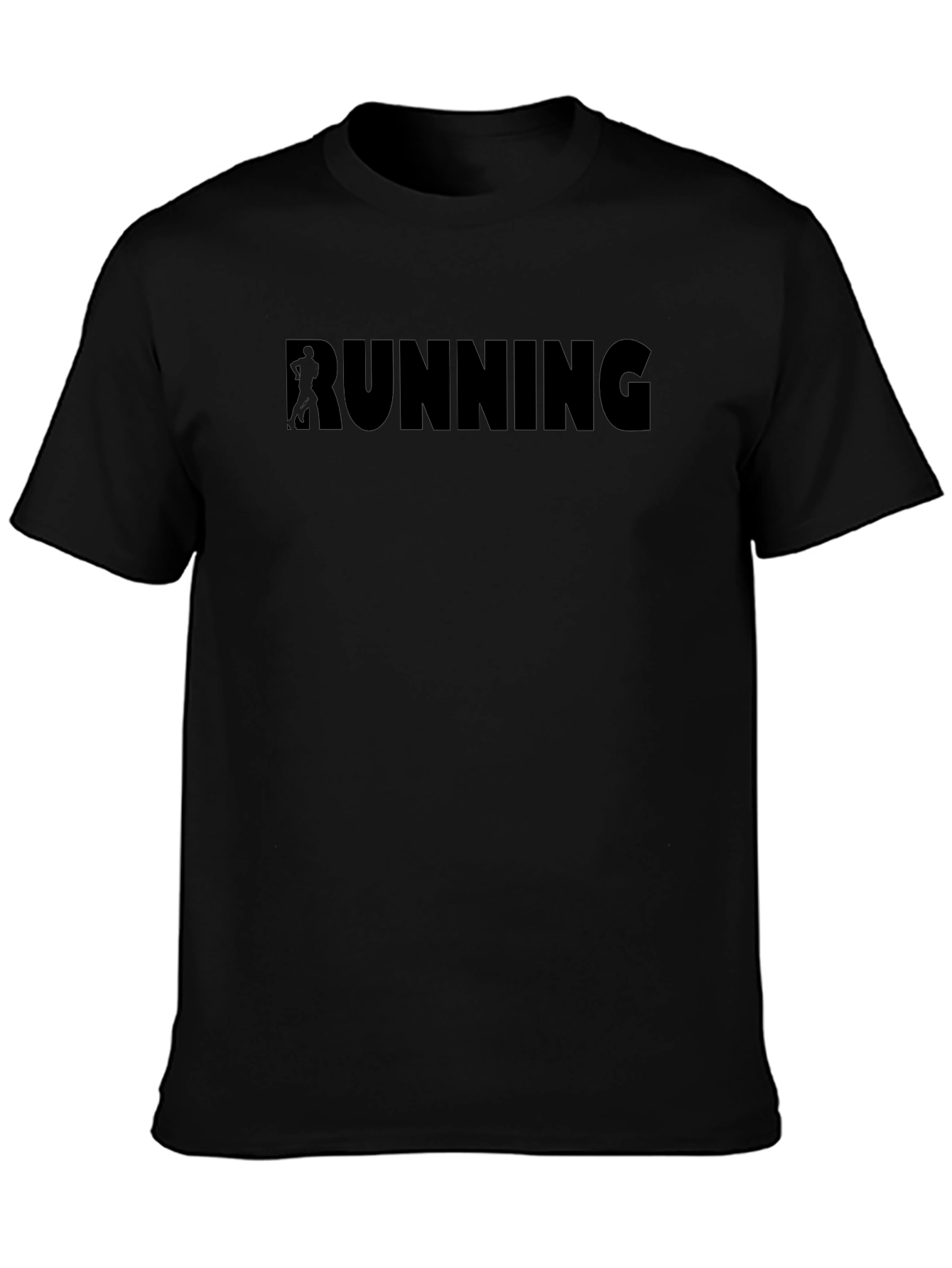 Mens Black Running Graphic T-Shirt