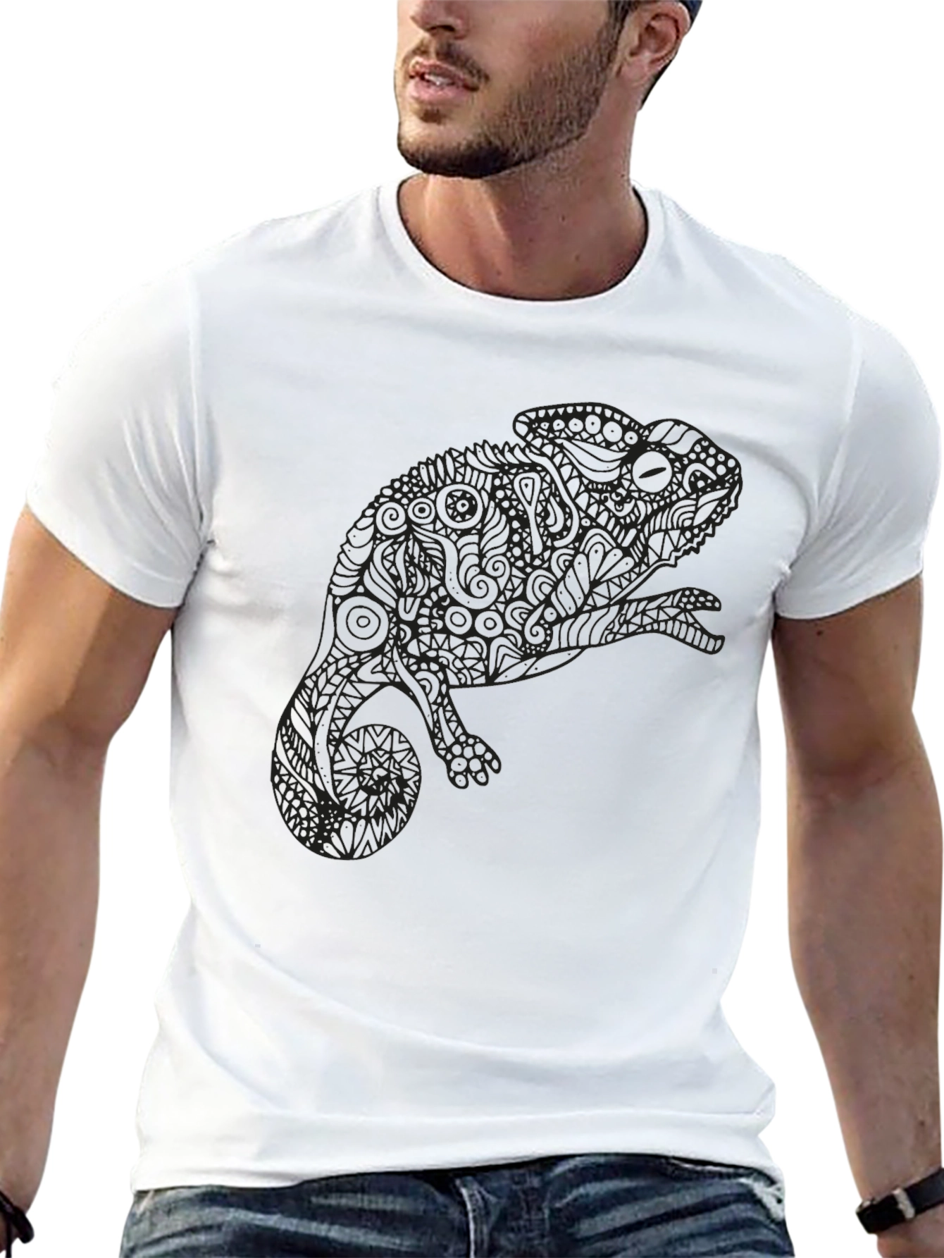 Chameleon Graphic Tee - Unique Print Soft Cotton