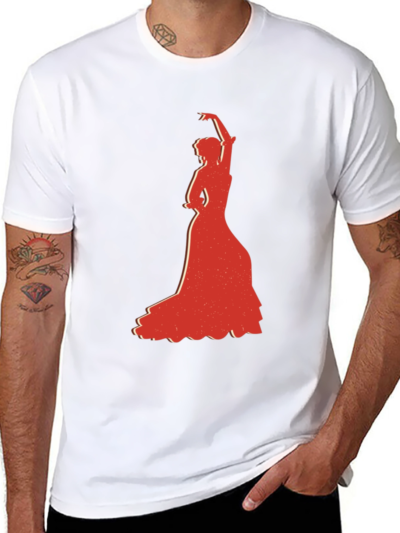 Flamenco Dancer Graphic Tee - Stylish Black T-Shirt