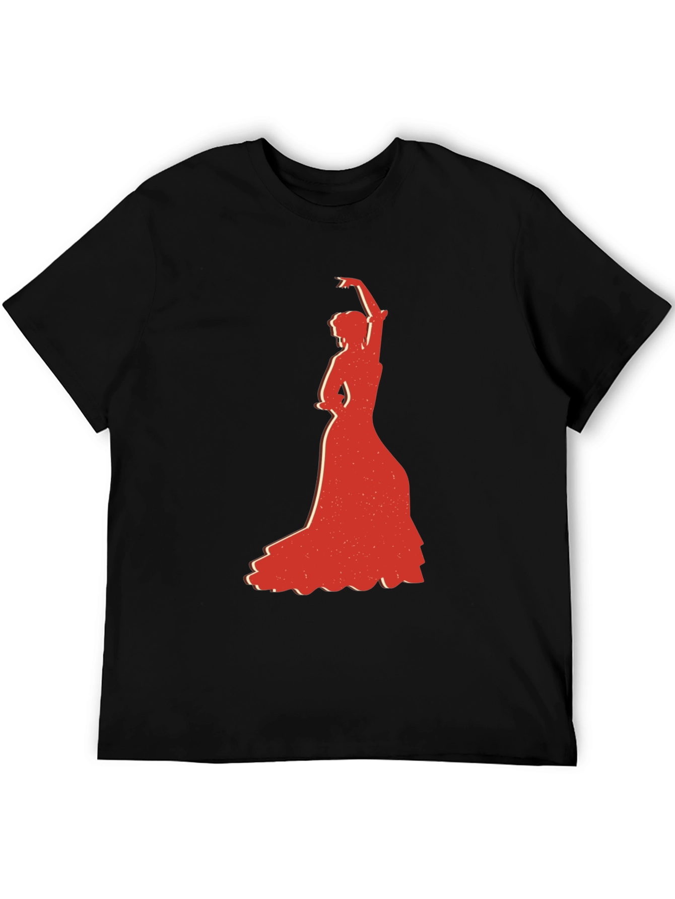 Flamenco Dancer Graphic Tee - Stylish Black T-Shirt