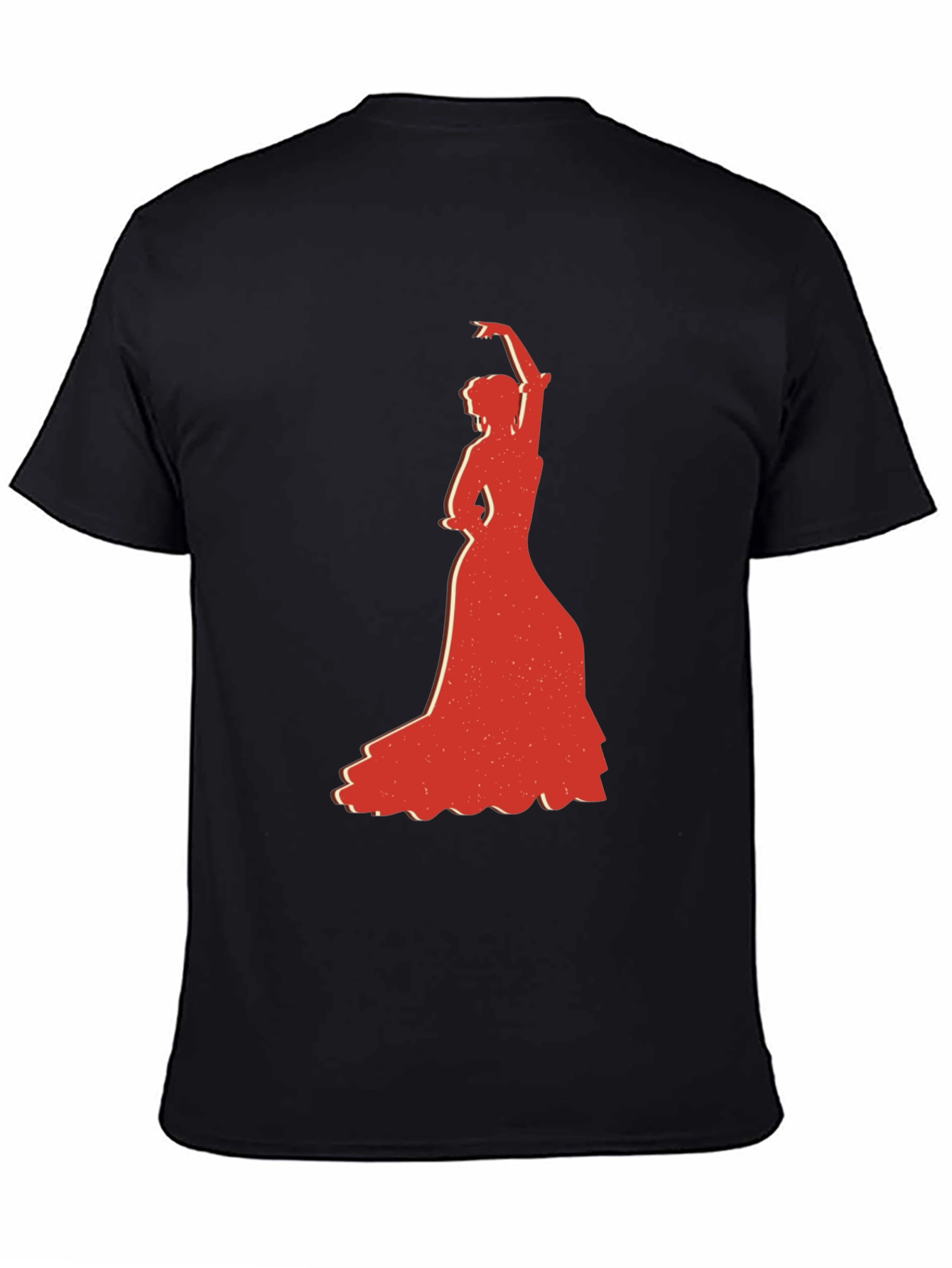 Flamenco Dancer Graphic Tee - Stylish Black T-Shirt