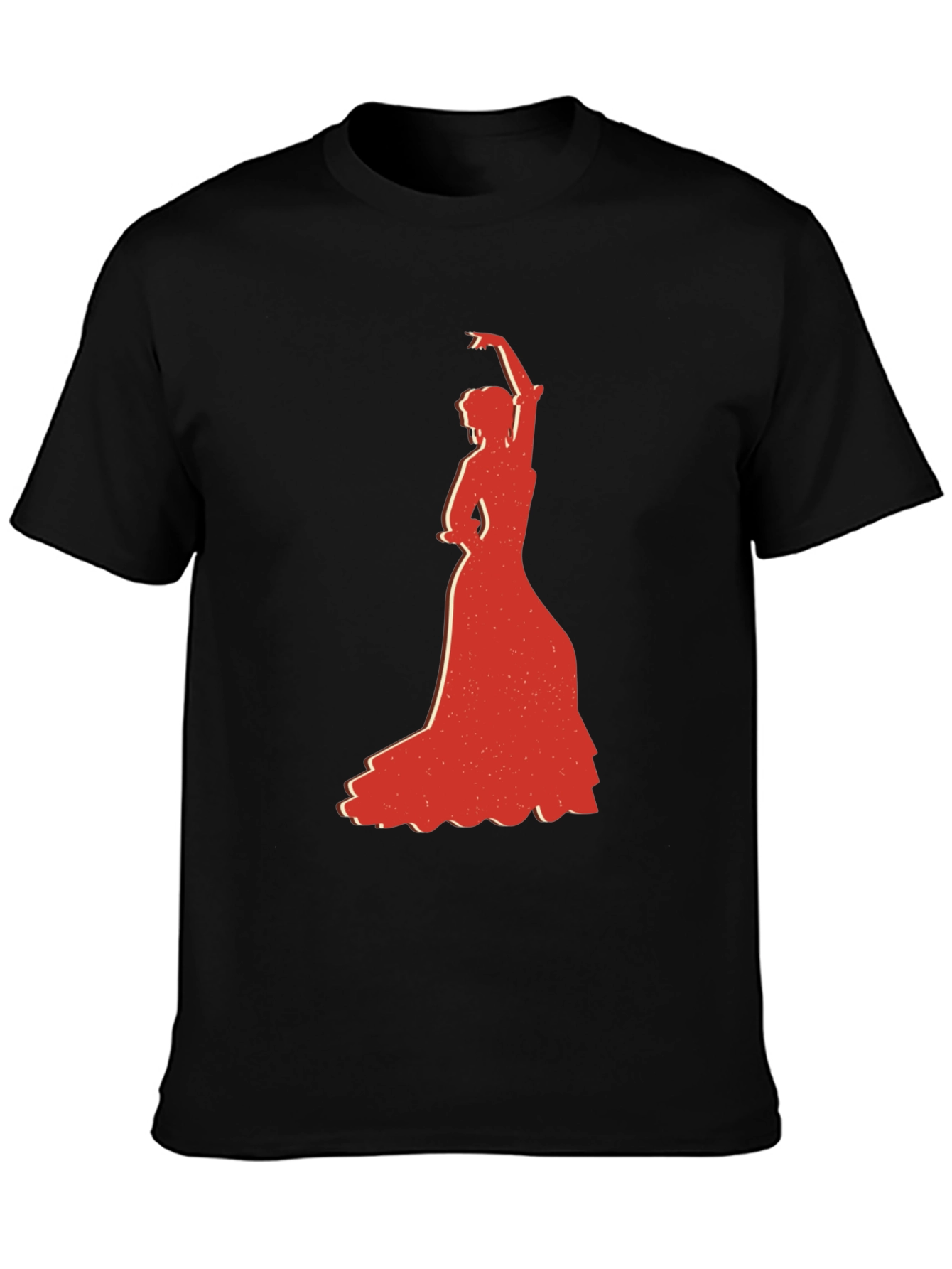 Flamenco Dancer Graphic Tee - Stylish Black T-Shirt