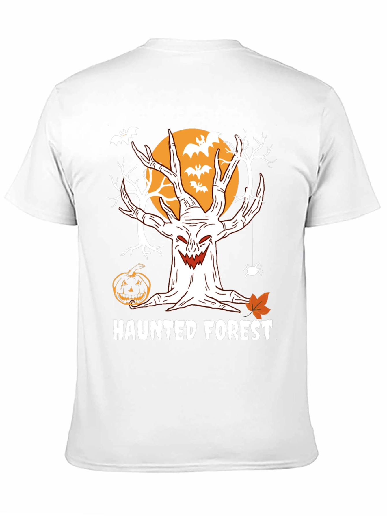 Haunted Forest Halloween T-Shirt - Spooky Tree Design