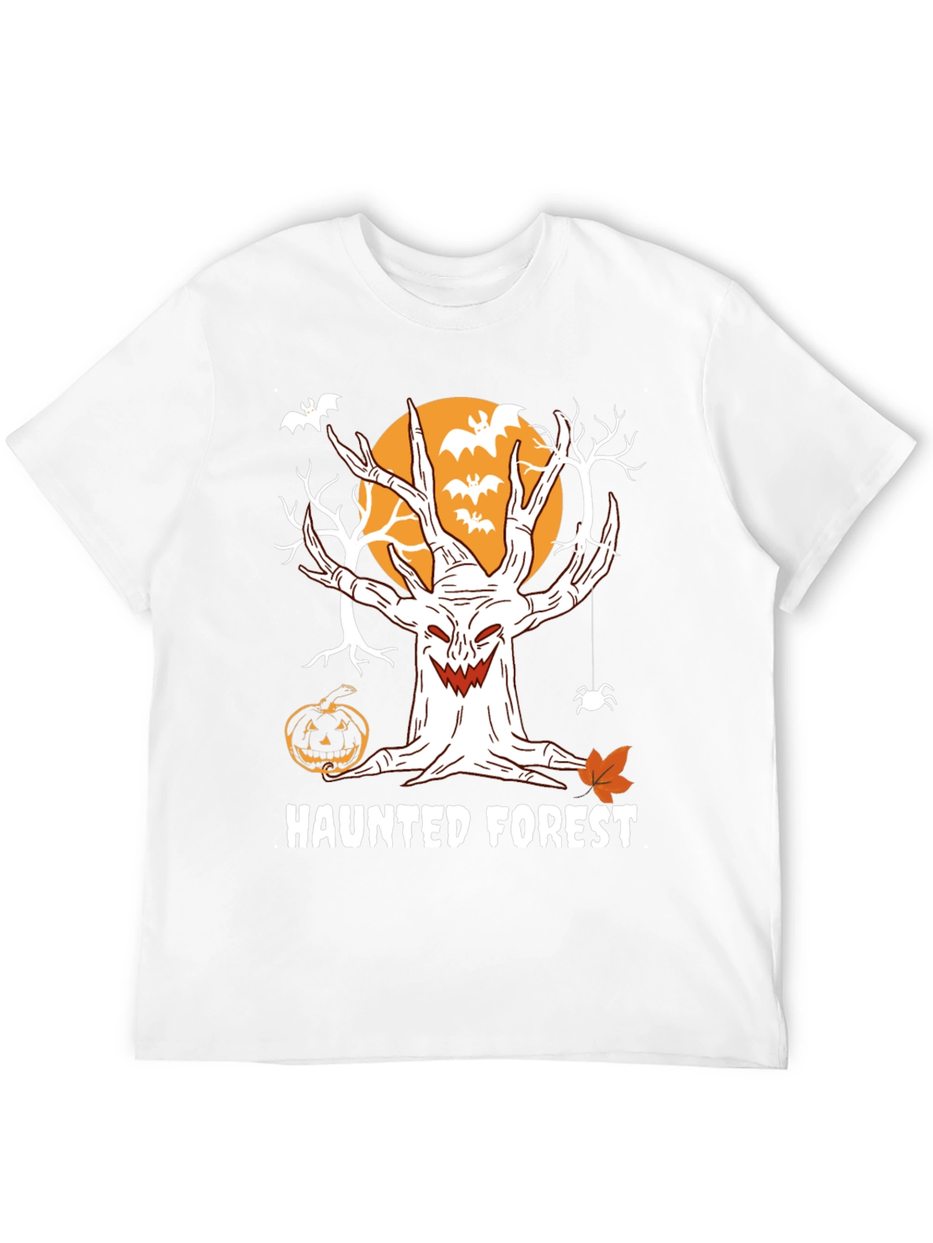 Haunted Forest Halloween T-Shirt - Spooky Tree Design