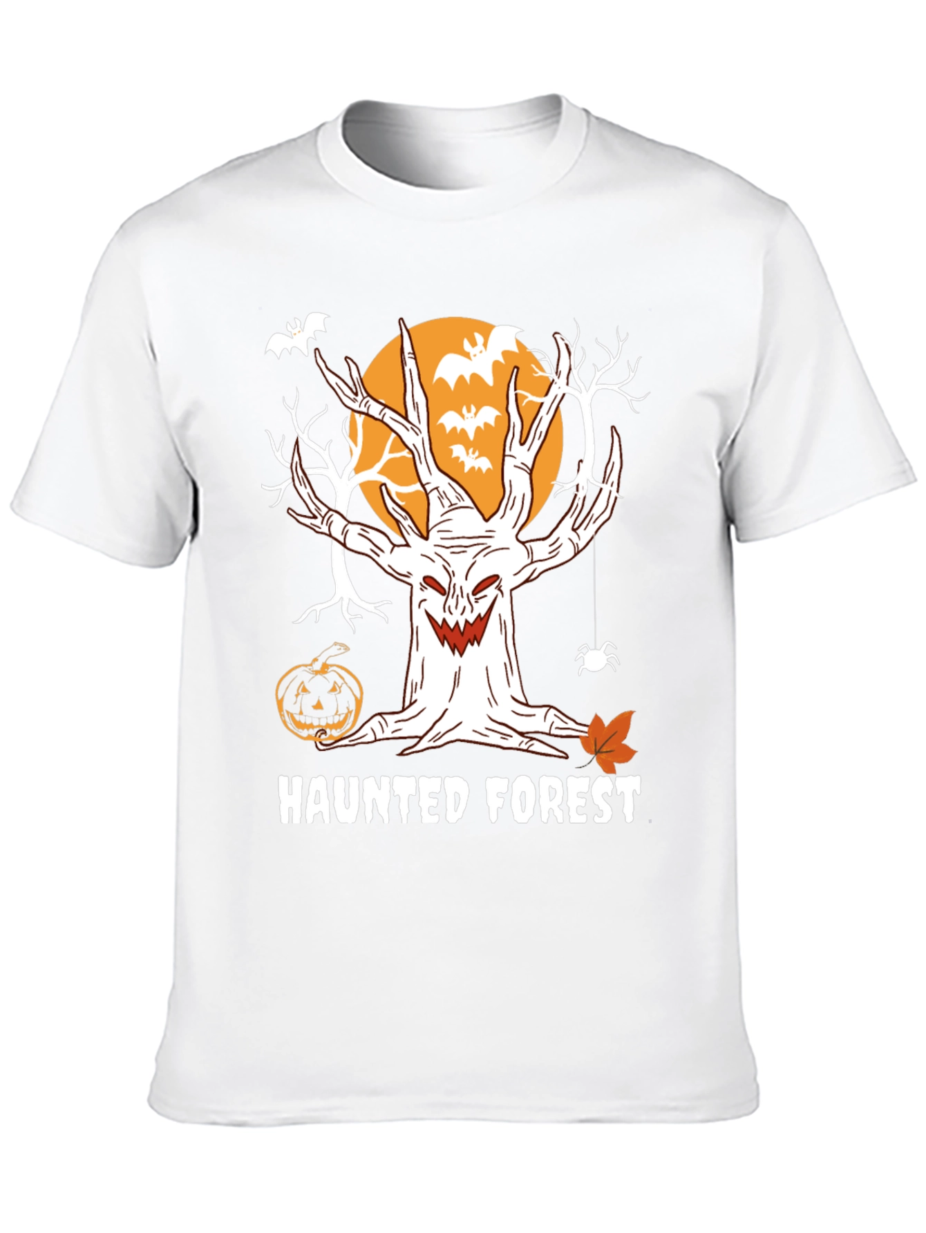 Haunted Forest Halloween T-Shirt - Spooky Tree Design