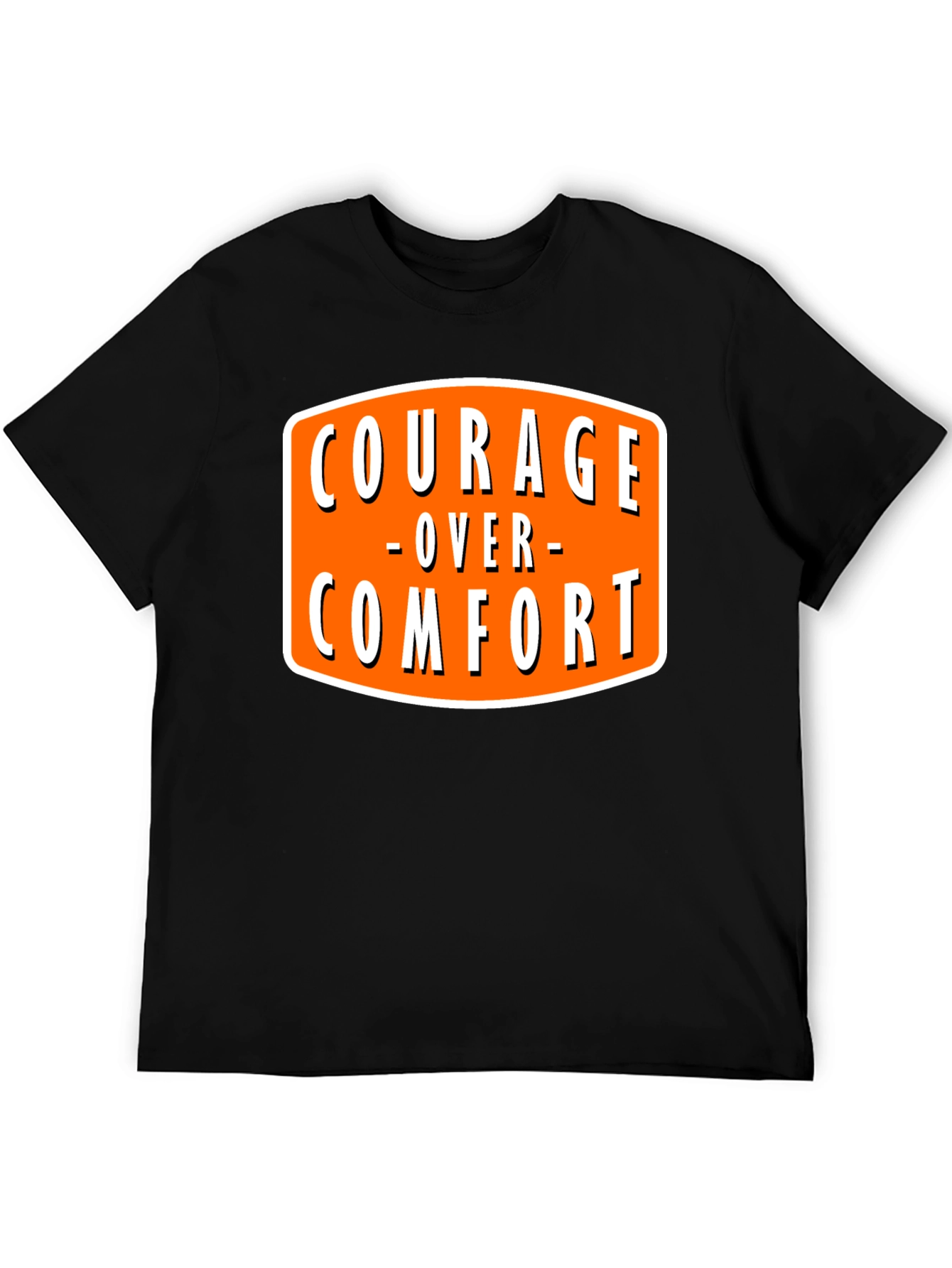 Courage Over Comfort Black Graphic T-Shirt