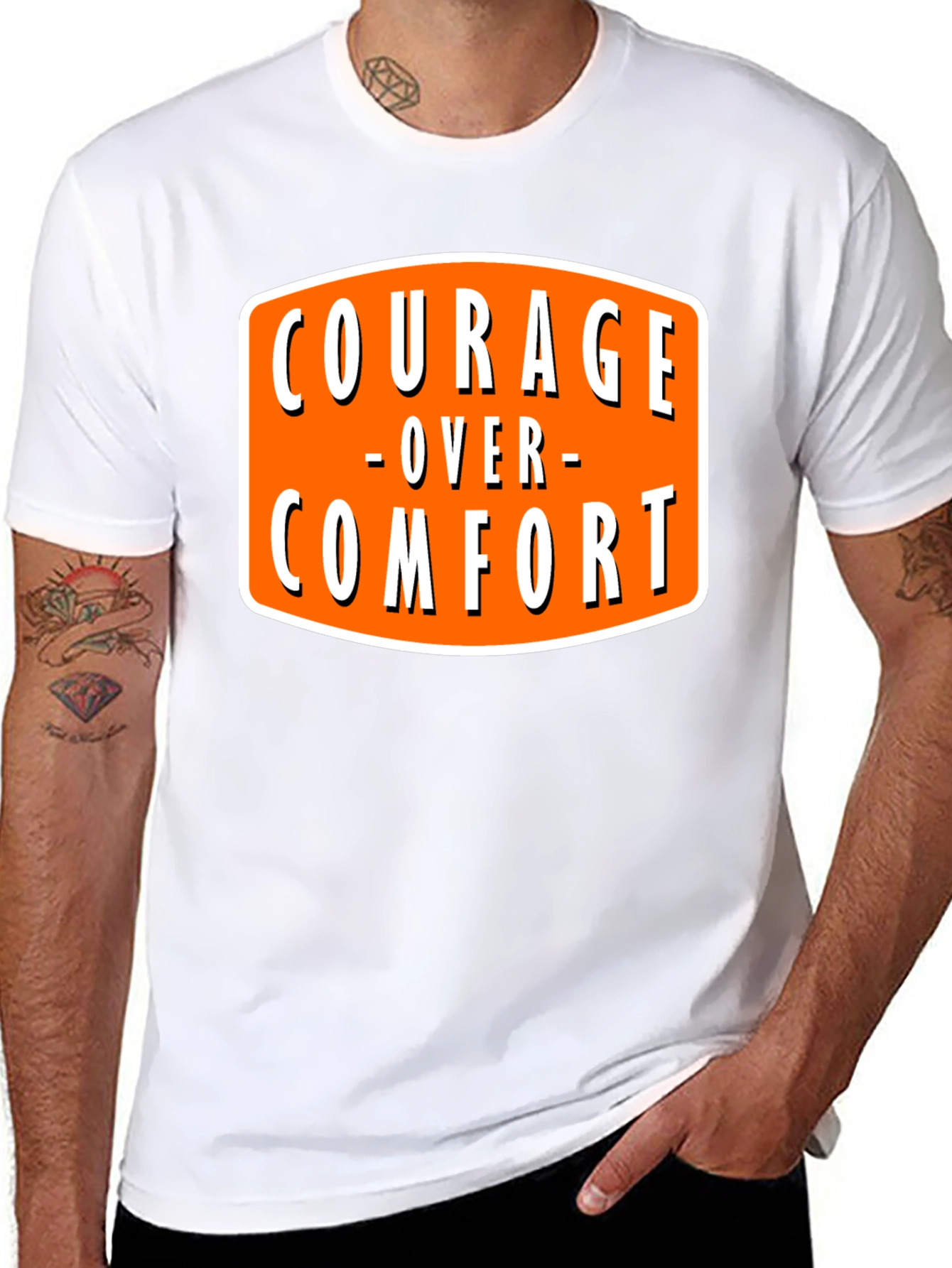 Courage Over Comfort Black Graphic T-Shirt