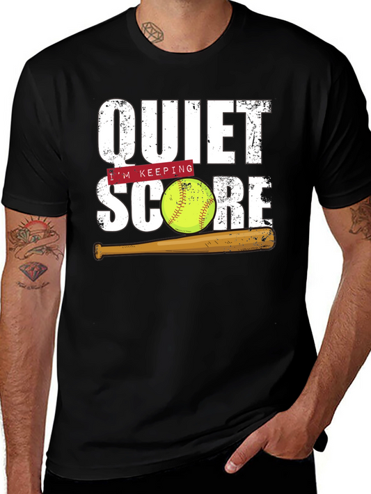 Quiet Im Keeping Score Softball Graphic Tee