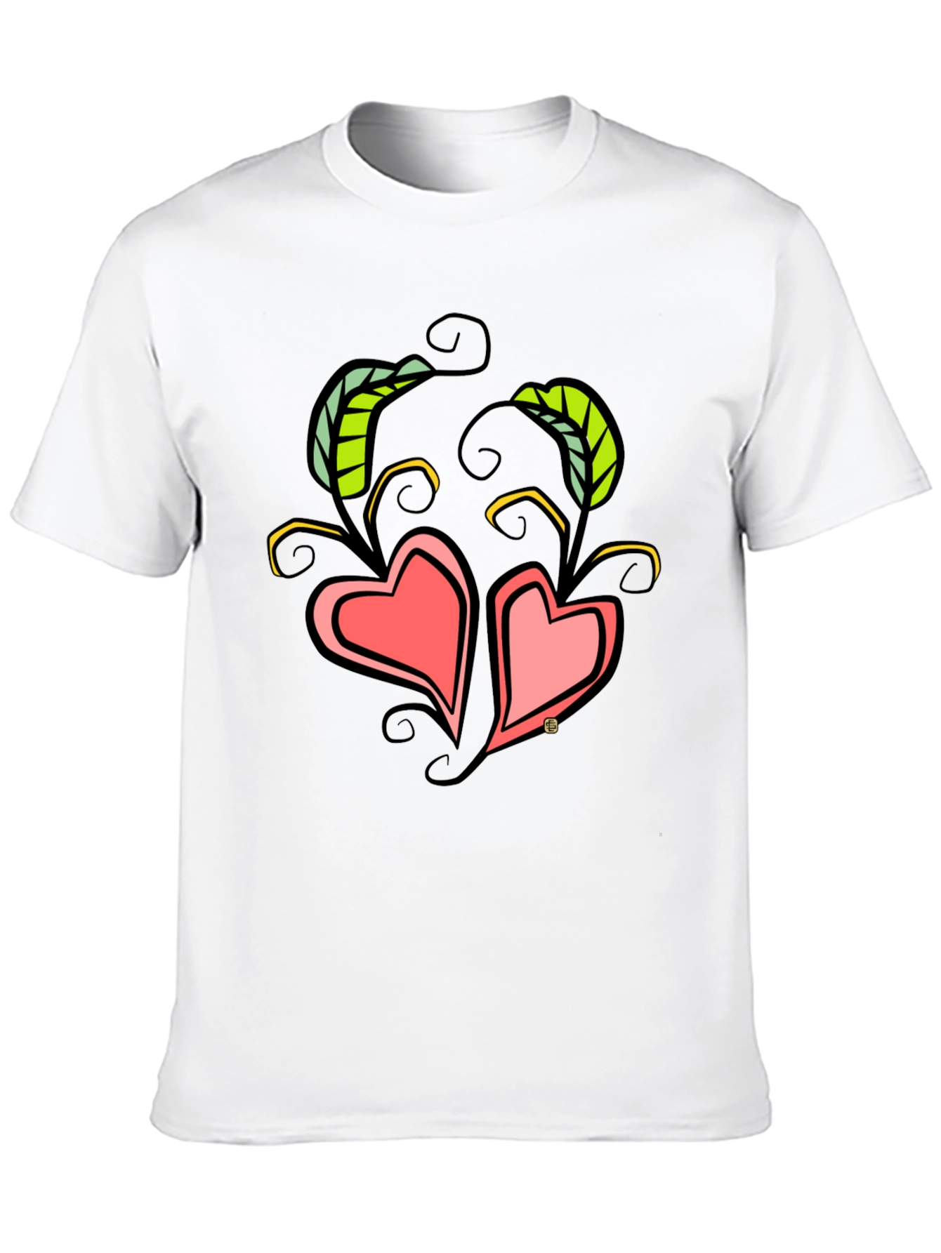Heart Vines Graphic T-Shirt - Black