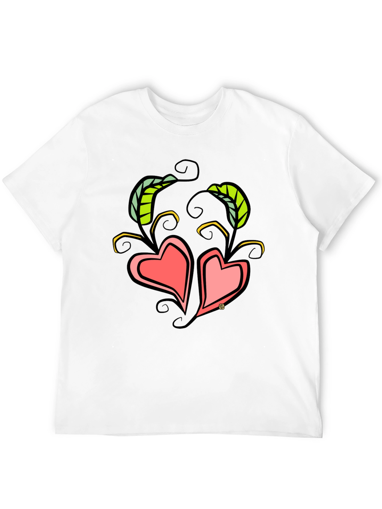 Heart Vines Graphic T-Shirt - Black