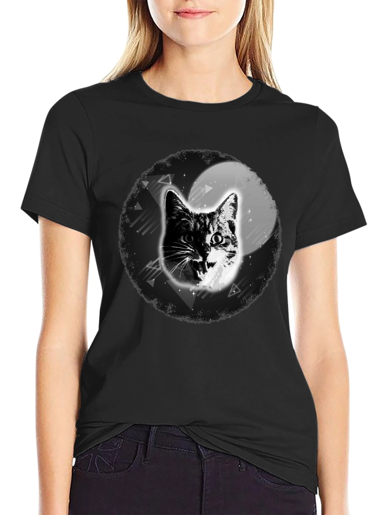 Cool Cat Graphic T-Shirt - Black