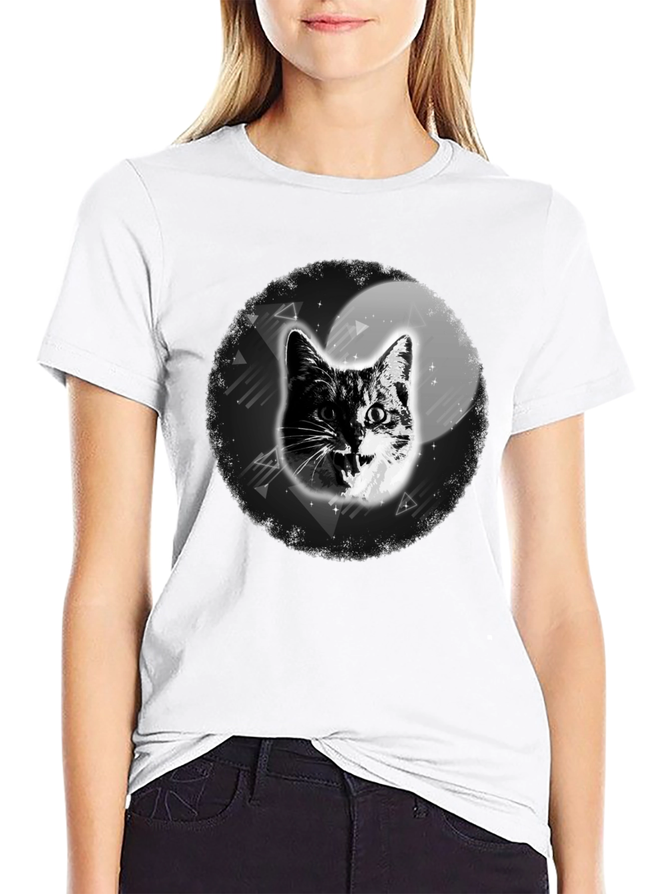 Cool Cat Graphic T-Shirt - Black