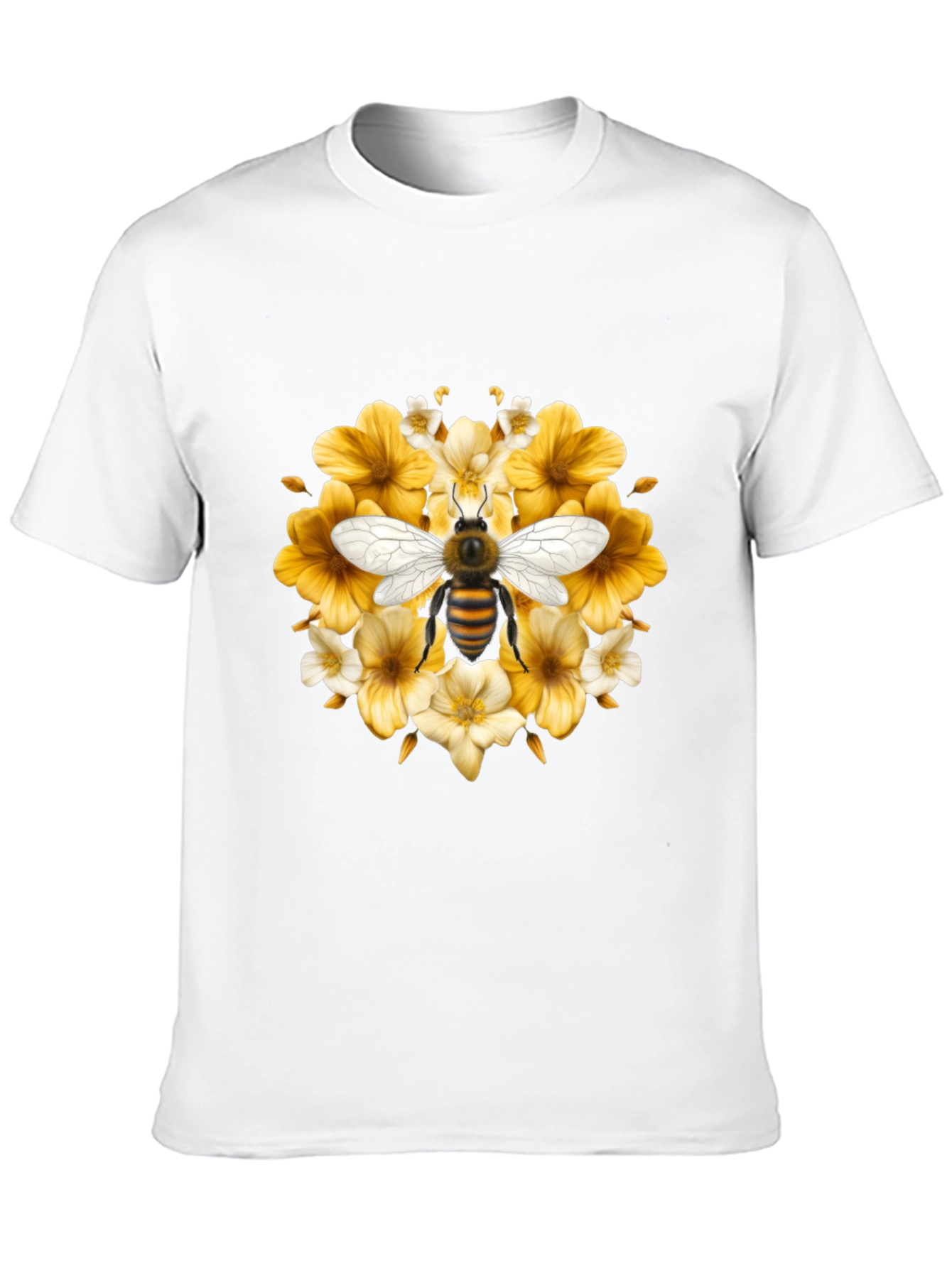 Bee & Floral Black T-Shirt