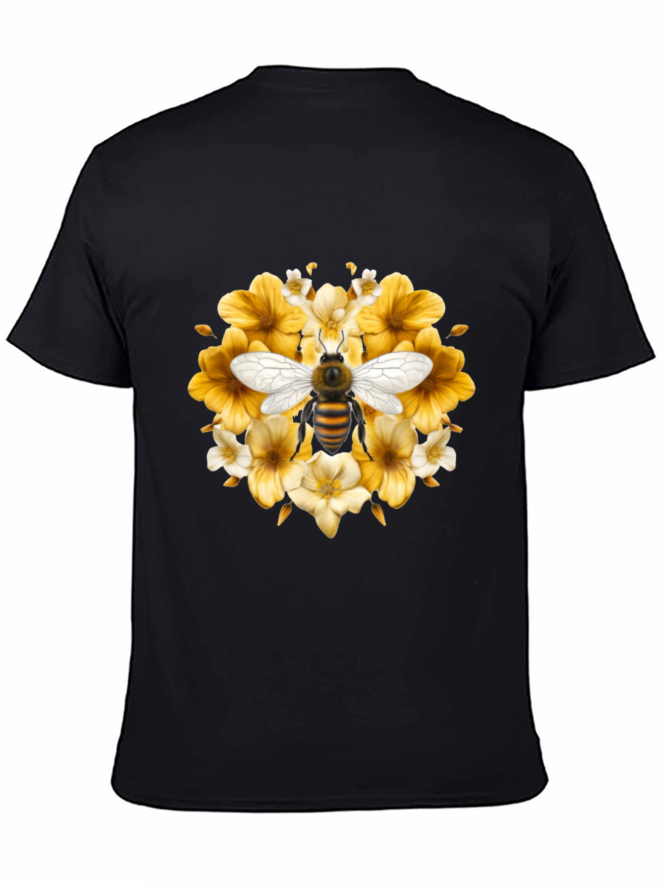 Bee & Floral Black T-Shirt