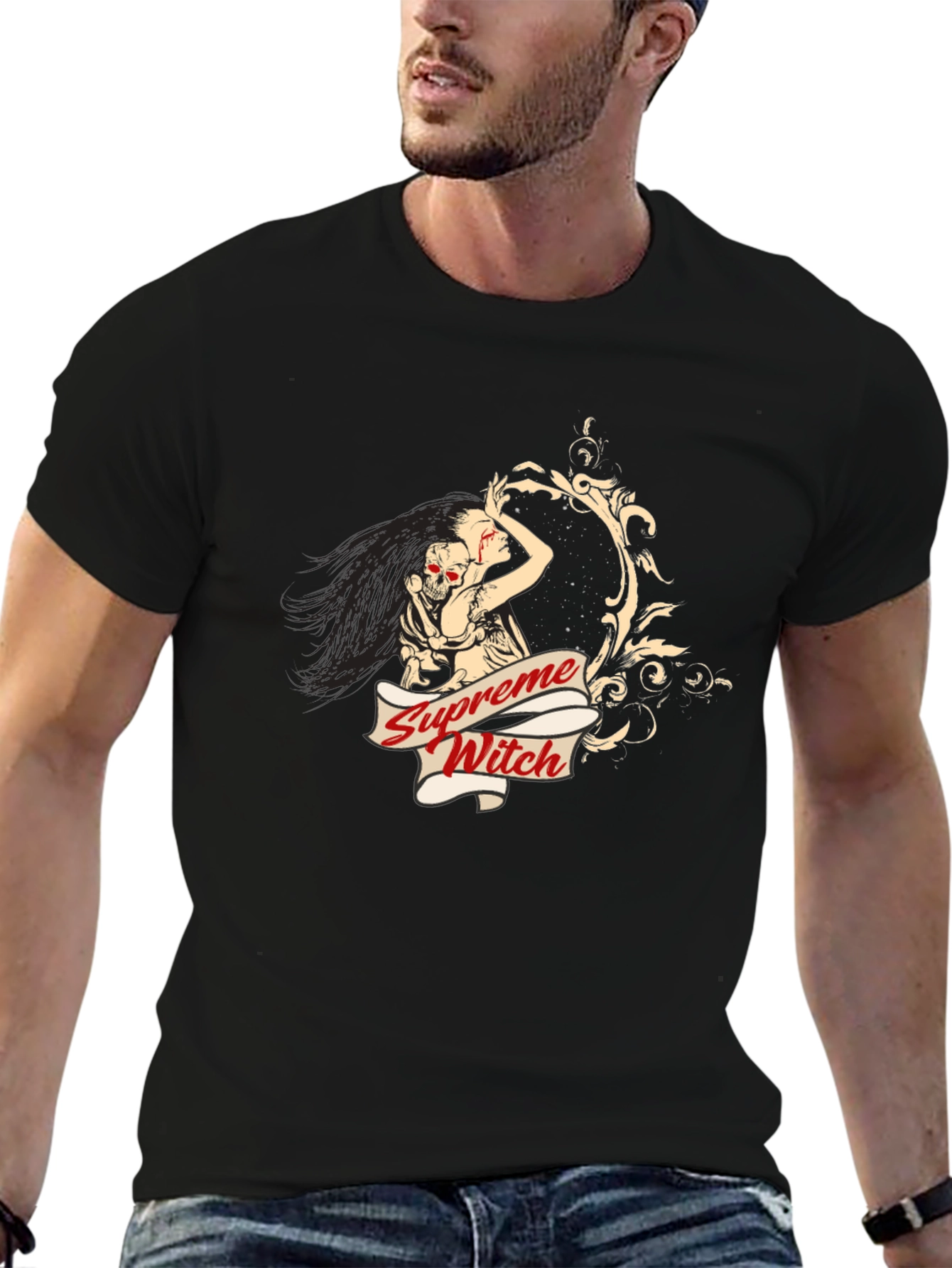 Supreme Witch Graphic Tee - Unisex Black T-Shirt